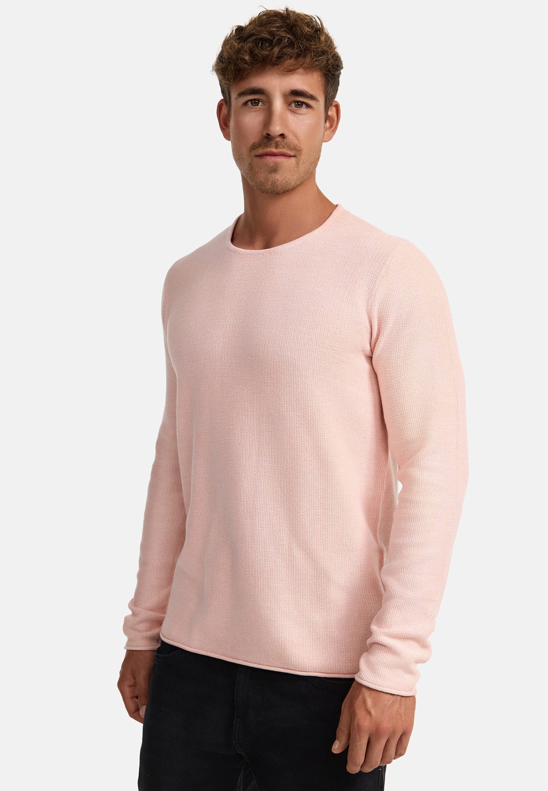 Indicode Strickpullover Herren Loakim Pullover Herrenpullover aus elastischer Baumwoll-Qualität, Rundhalsausschnitt