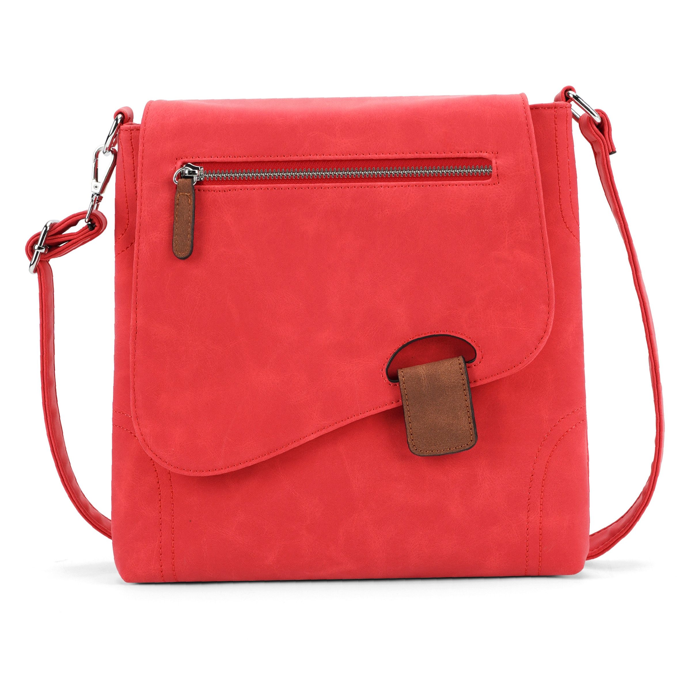MIRROSI Schultertasche Damen Umhängetasche Leder-Optik, ca. 28 x 28 x 5 cm (verstellbaren Schulterriemen), Mittelgroße Tasche, Umhängetasche für jeden Anlass