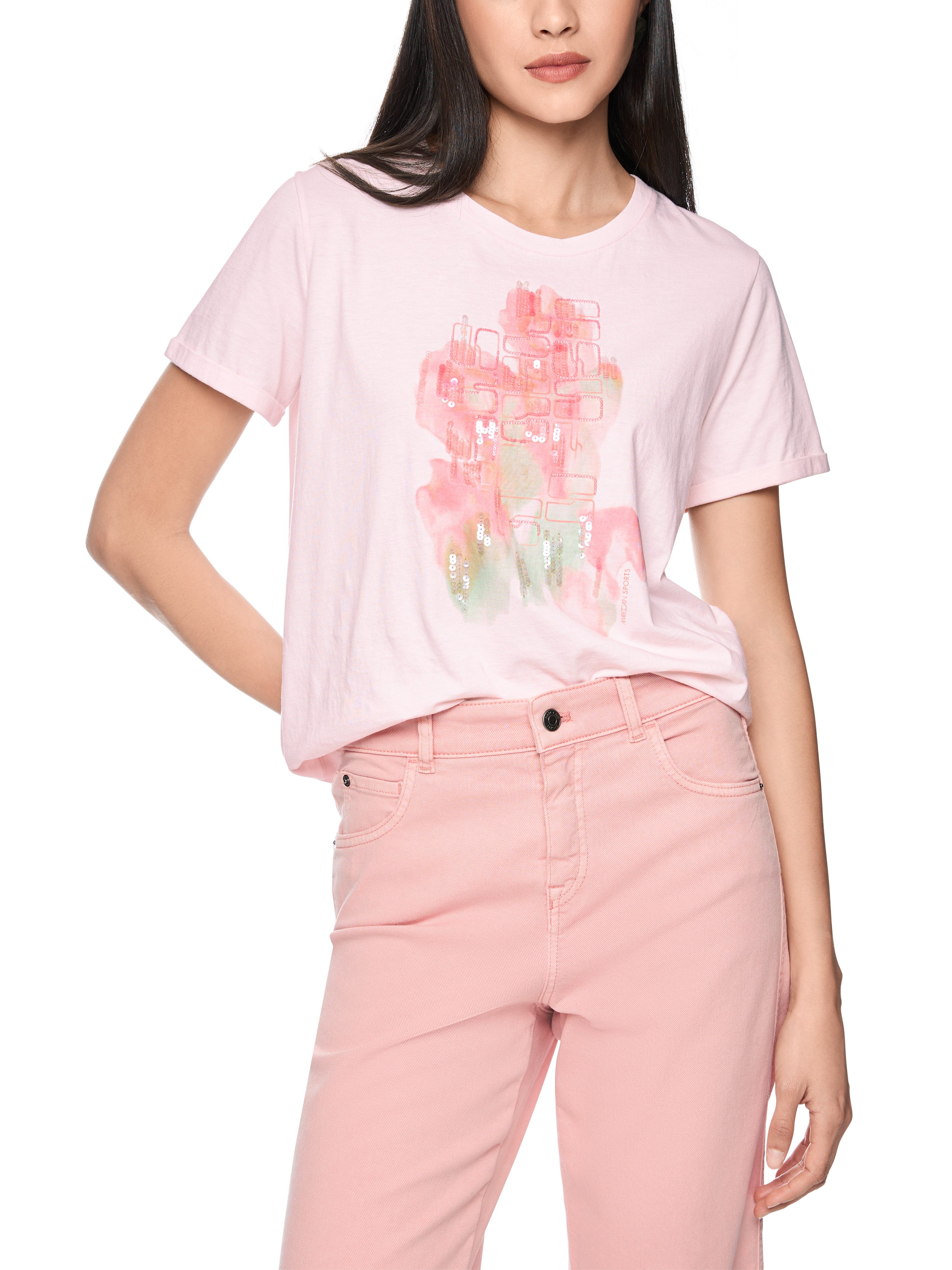 Marc Cain T-Shirt Mindful Moving Premium Damenmode mit Applikation