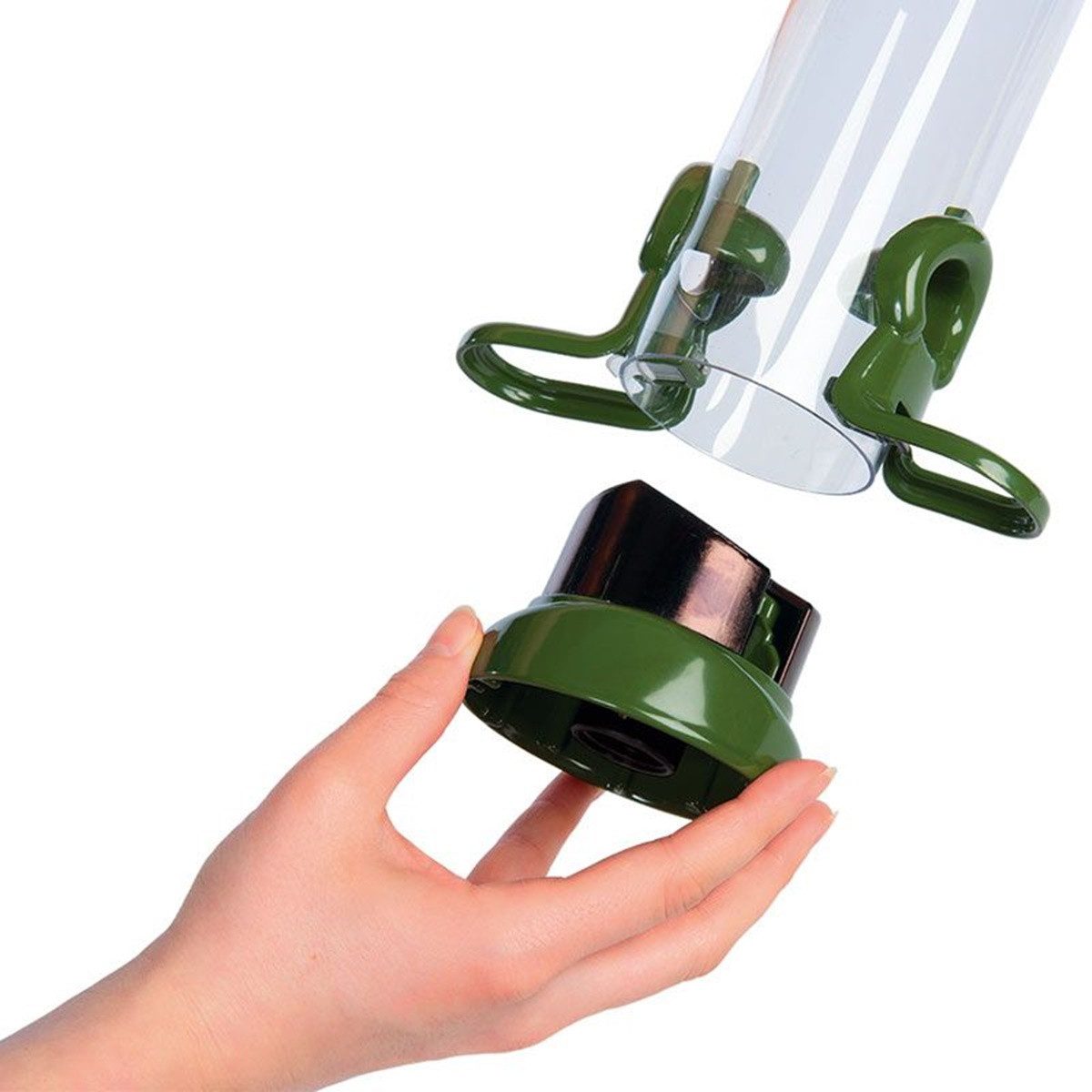 Schwegler Vogelhaus Naturschutzprodukt Futtersäule Ring-Pull Click midi grün H 51 cm 1,0 l