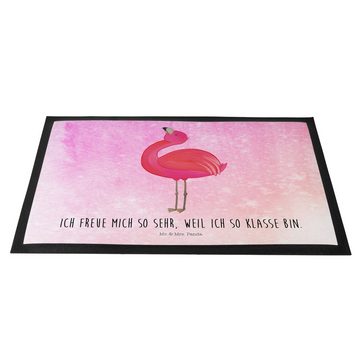 Fußmatte 60 x 90 cm Flamingo stolz - Aquarell Pink - Geschenk, beste Freundin, Mr. & Mrs. Panda, Höhe: 0 mm