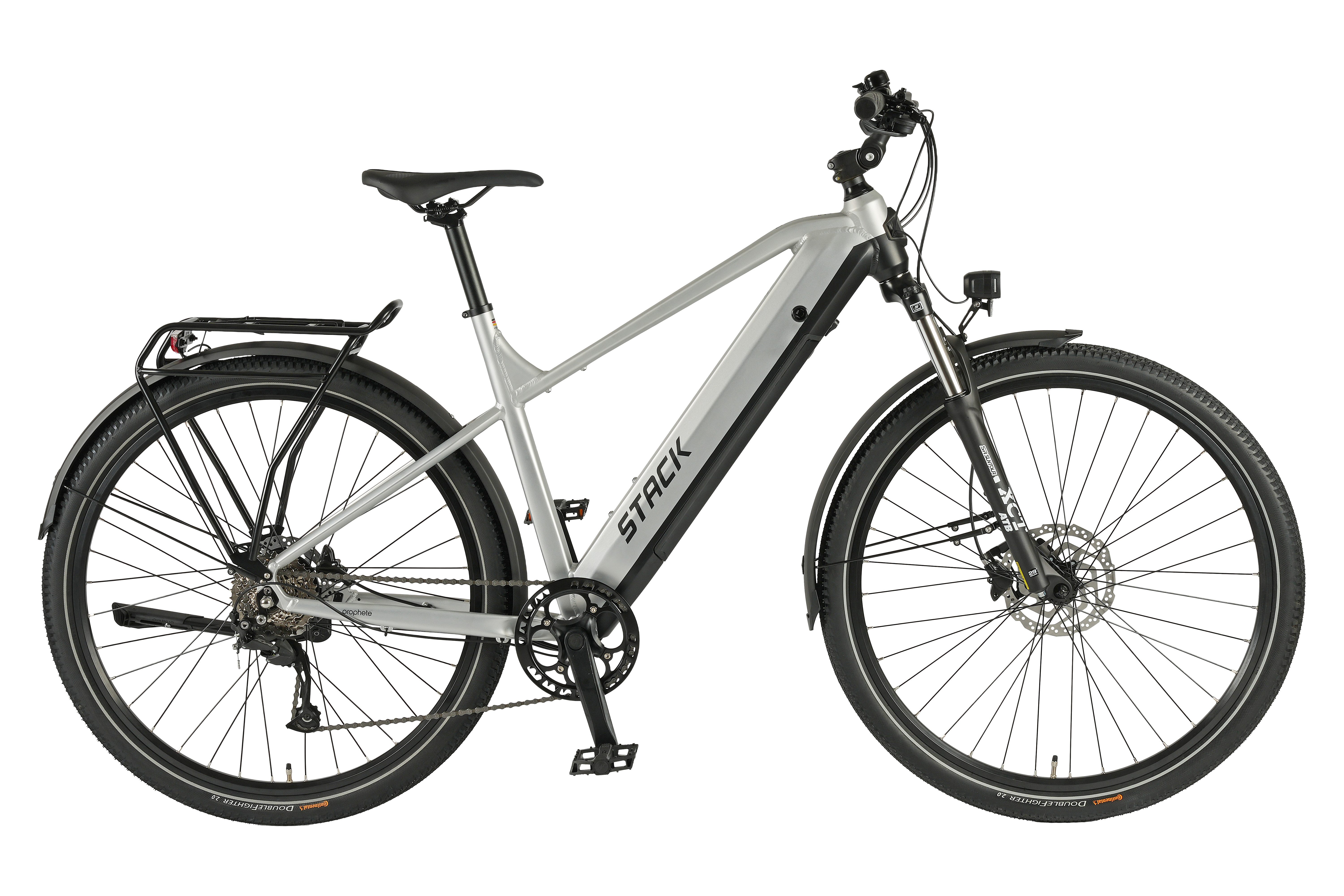 Prophete E-Bike Trekkingrad Stack 1.8, 9 Gang Shimano Alivio Schaltwerk, Kettenschaltung, Heckmotor, 360 Wh