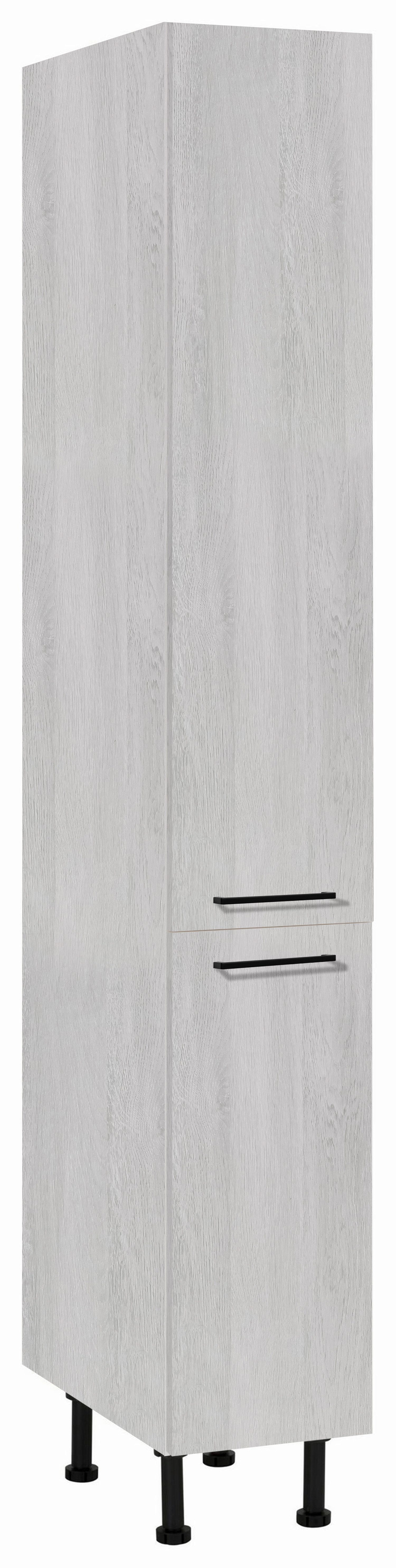 wiho Küchen Apothekerschrank Nisos 30 cm breit, Soft-Close in Schubladen, verstellbare Füße, ohne Platte