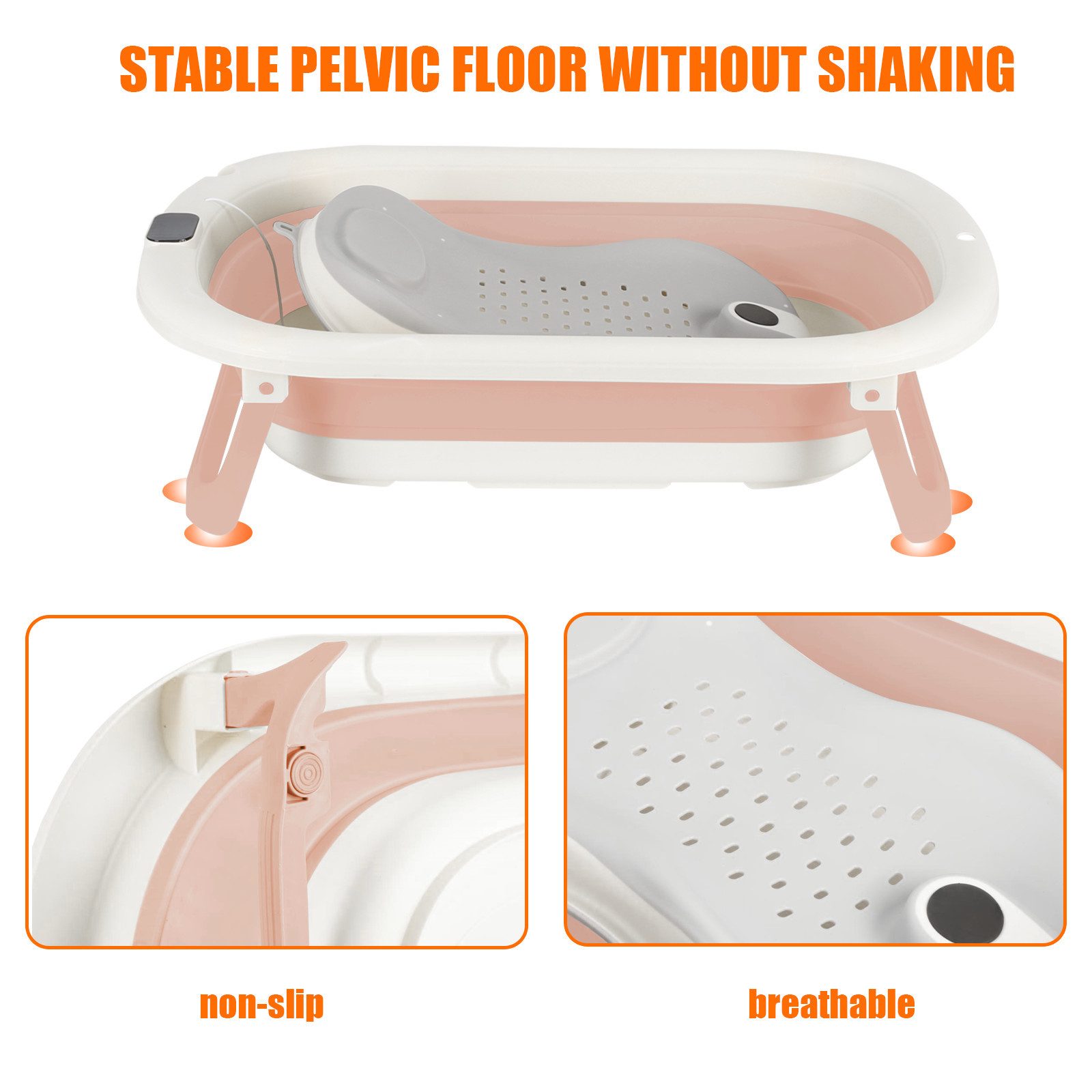 JEOBEST Babybadewanne Badebecken Duschwanne für Neugeborene Kleinkinder, Fa günstig online kaufen