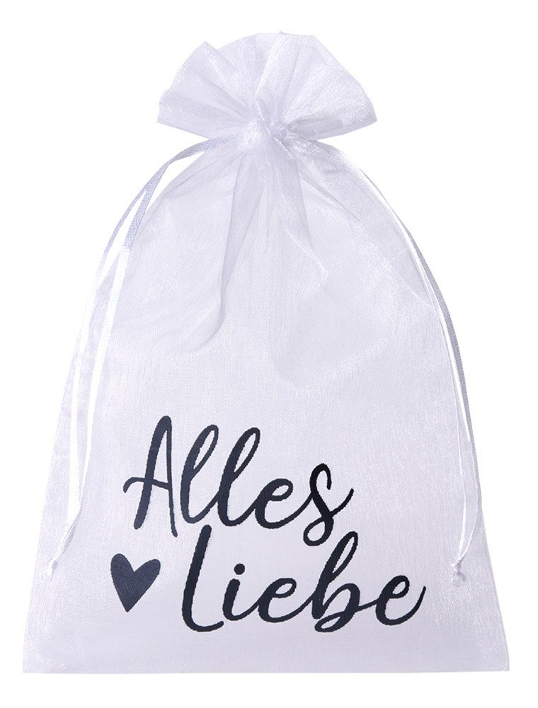 Geschenkbox 5 transparente Geschenkbeutel mit Text - Alles Liebe -