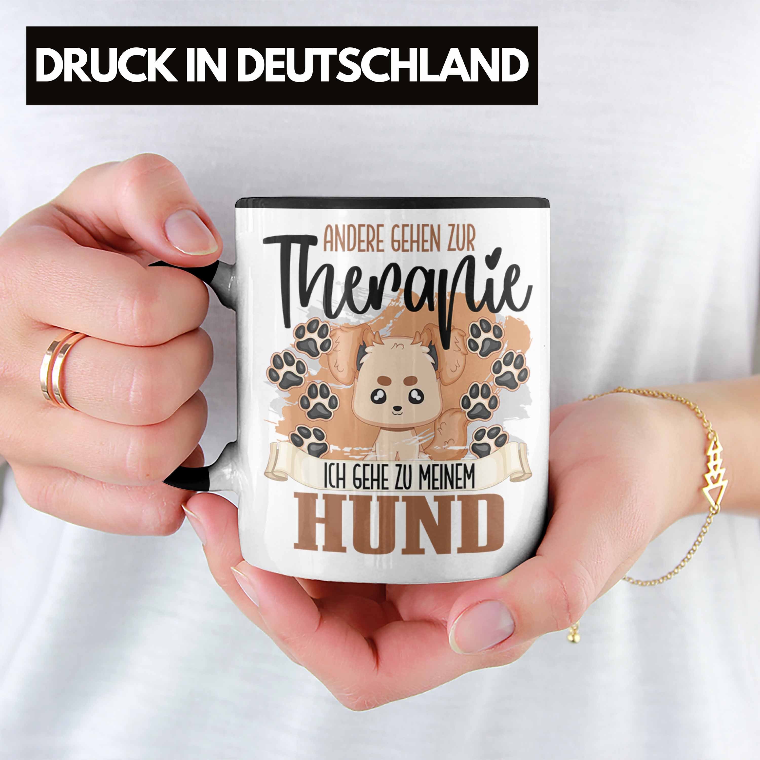Trendation Tasse Besitzer - Mama Hunde Trendation Schwarz Tasse Therapie Papa Hund für Geschenk
