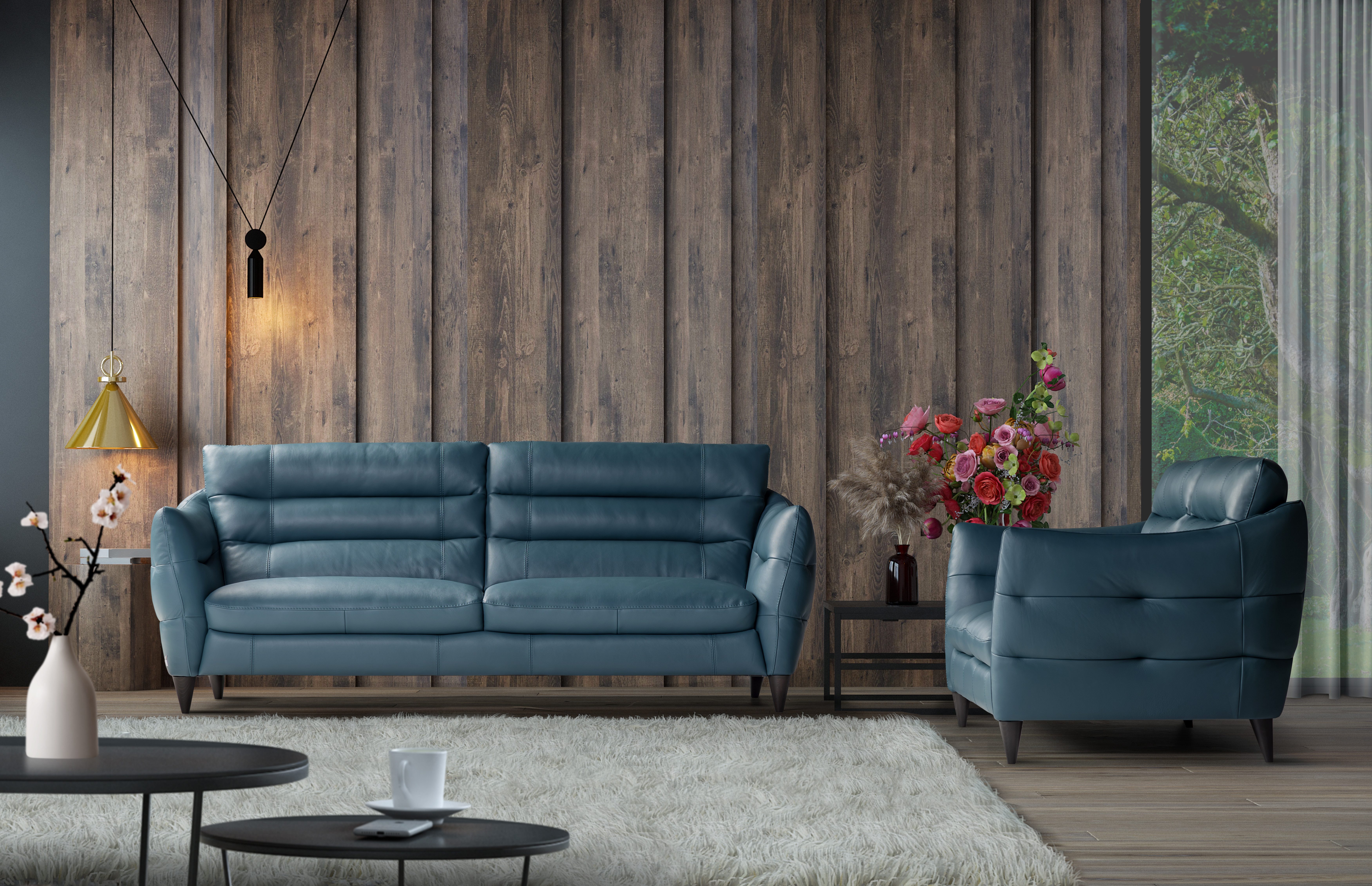 CALIA ITALIA 3-Sitzer Cabrini, Design trifft super Sitzkomfort, in Leder, 220 cm Breite, mit elektrischer Relaxfunktion