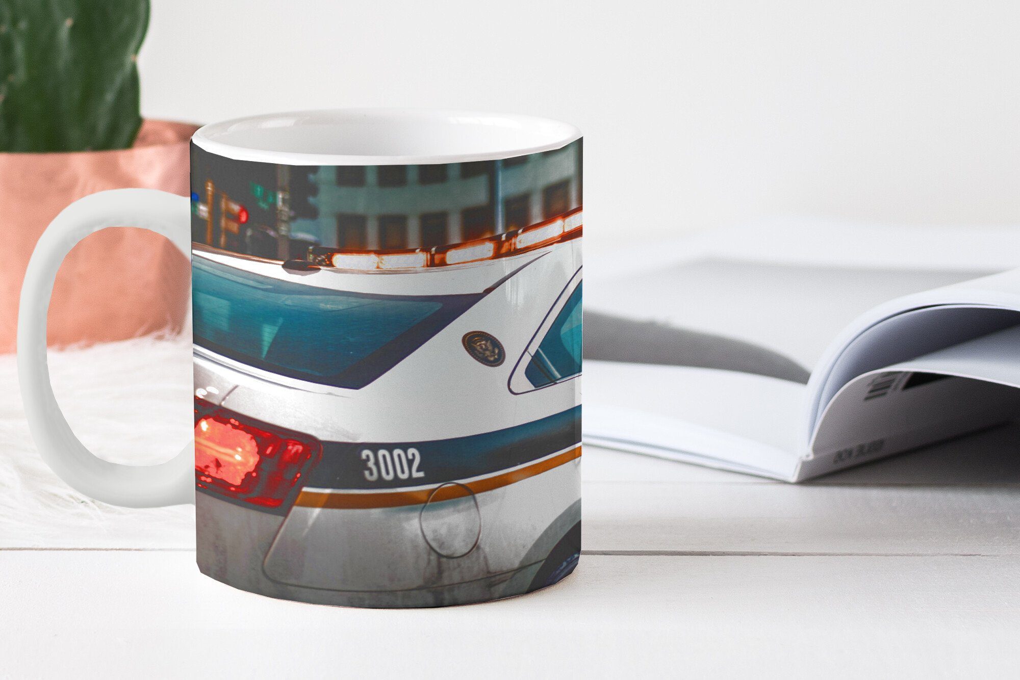 Auto MuchoWow Polizei Geschenk Tasse Becher, - Kaffeetassen, Keramik, Teetasse, - Teetasse, Ampel,