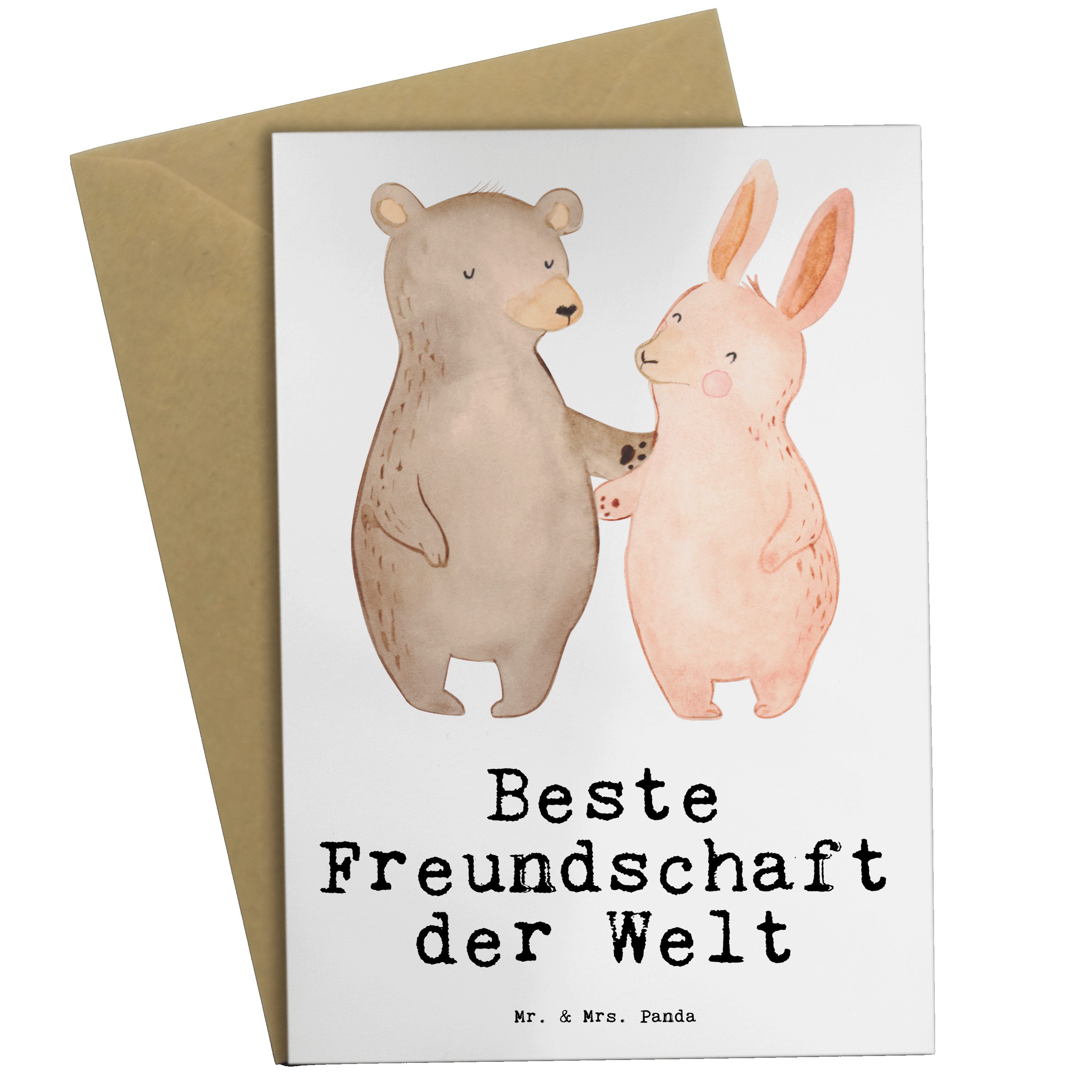 Mr. & Mrs. Panda Grußkarte Hase Beste Freundschaft der Welt Weiß