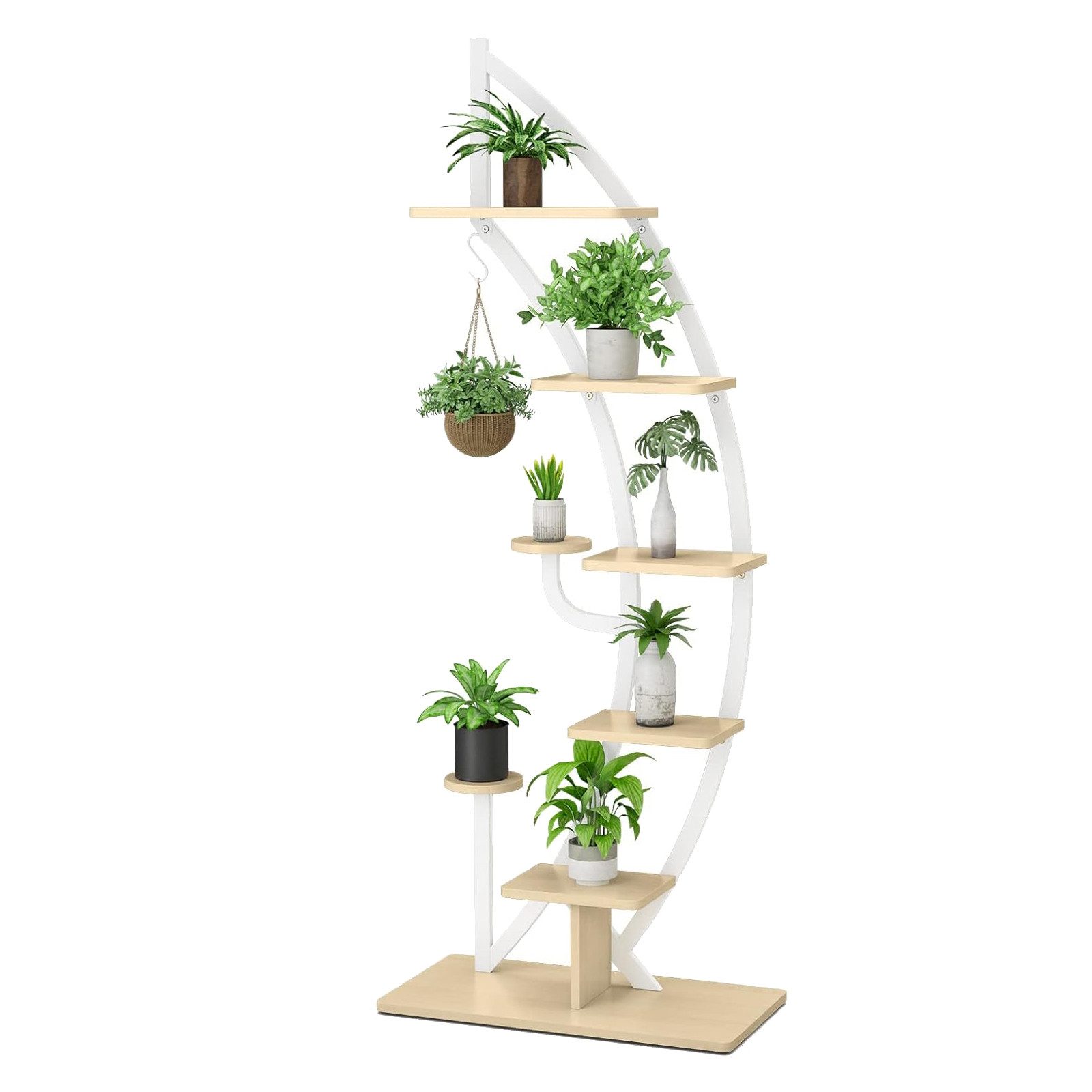 COSTWAY Blumenständer (1 St), 6-stufig, mit 2 Ablagen, Haken & Kippschutz günstig online kaufen