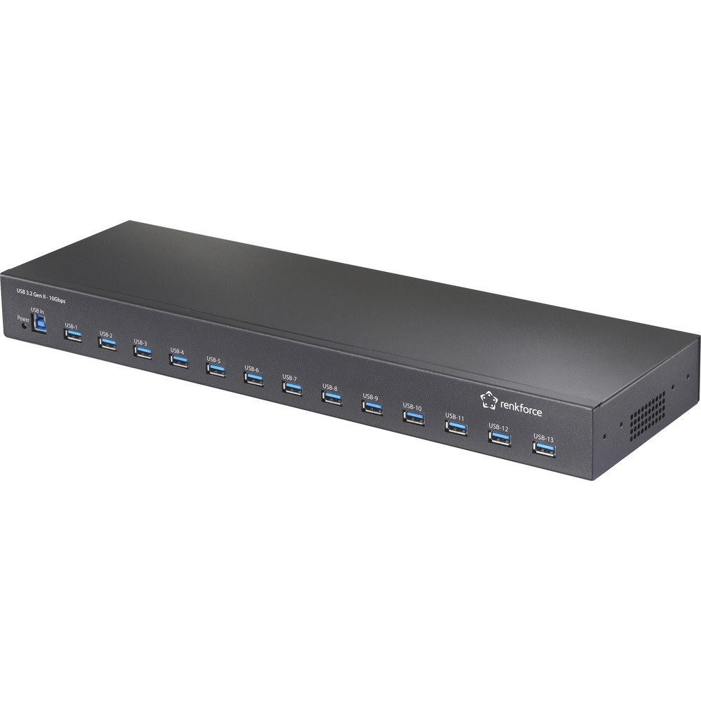 Renkforce USB-Verteiler Renkforce 483 mm (19) Rack Mount 13-Port USB 3.2 Gen 2 Hub 13 Port US