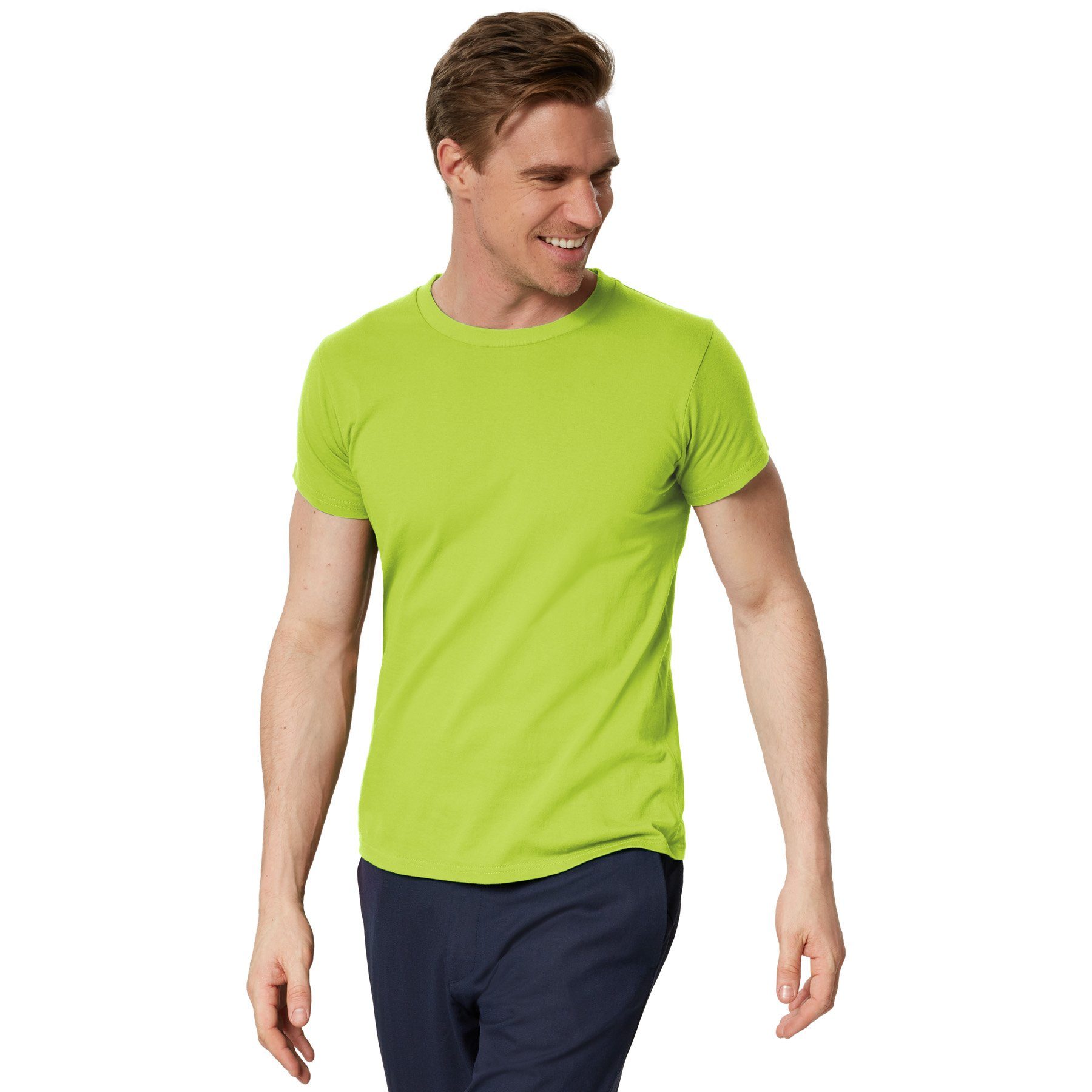 dressforfun T-Shirt Männer hellgrün Rundhals T-Shirt