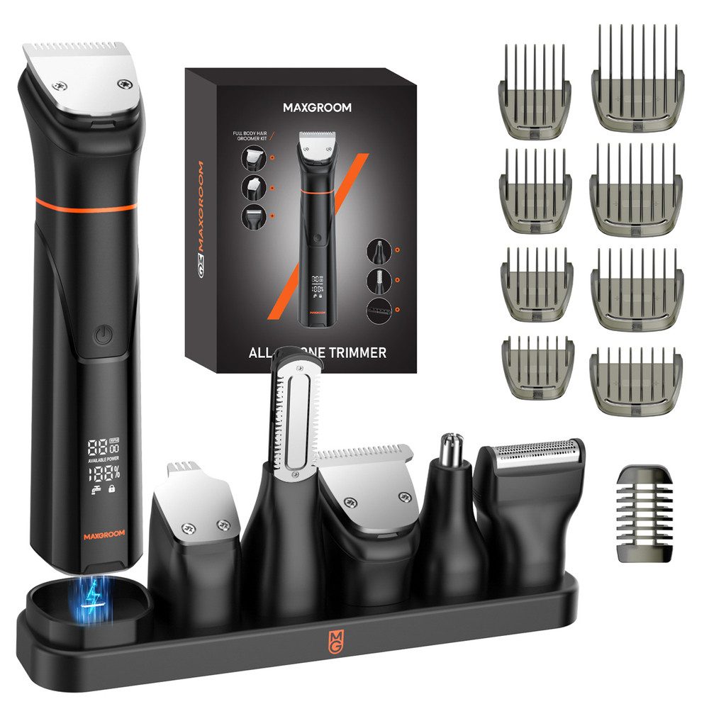 MAXGROOM Körperrasierer MaxGroom JK-666 6-in-1 Trimmer für Bart, Haare, Körper & Nase