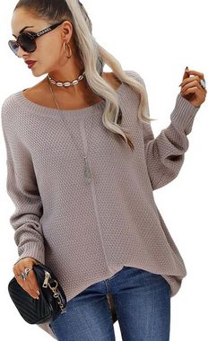 KIKI 2-in-1-Pullover Damen Pullover Rundhalsausschnitt Langarm Mode Casual( Größe M)