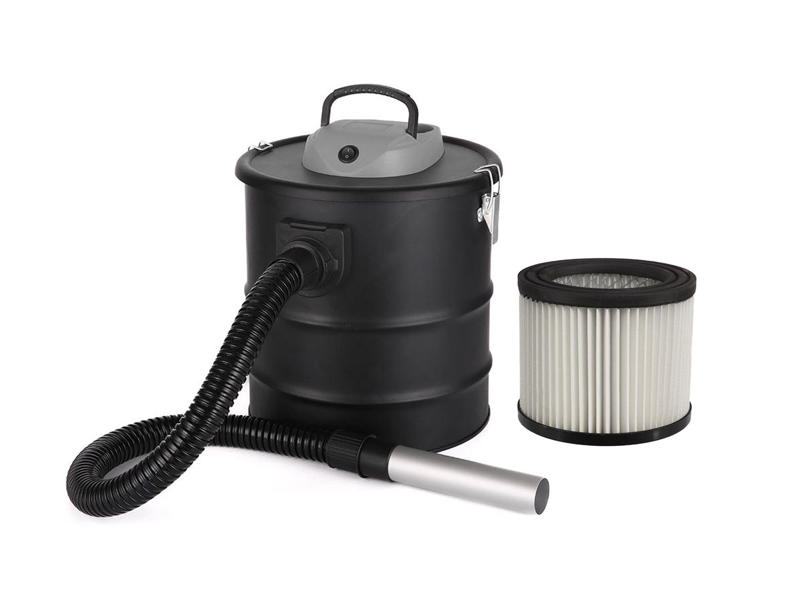 PEREL Aschesauger, 1200 W, Edelstahl, für Kamin-Sauger Asche-Staubsauger ohne Beutel Saug-und Blas Funktion
