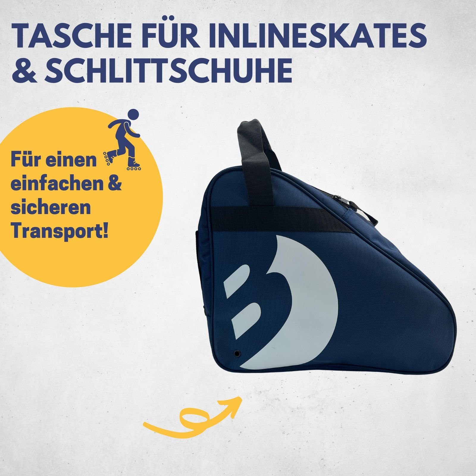 Best Sporting Sporttasche Tasche I verstellbarem I mit I marine für Schlittschuhe, Rollschuhtasche Tasche große Schlittschuhtasche Inliner-Tasche Trageriemen Inlineskates und Schlittschuhe