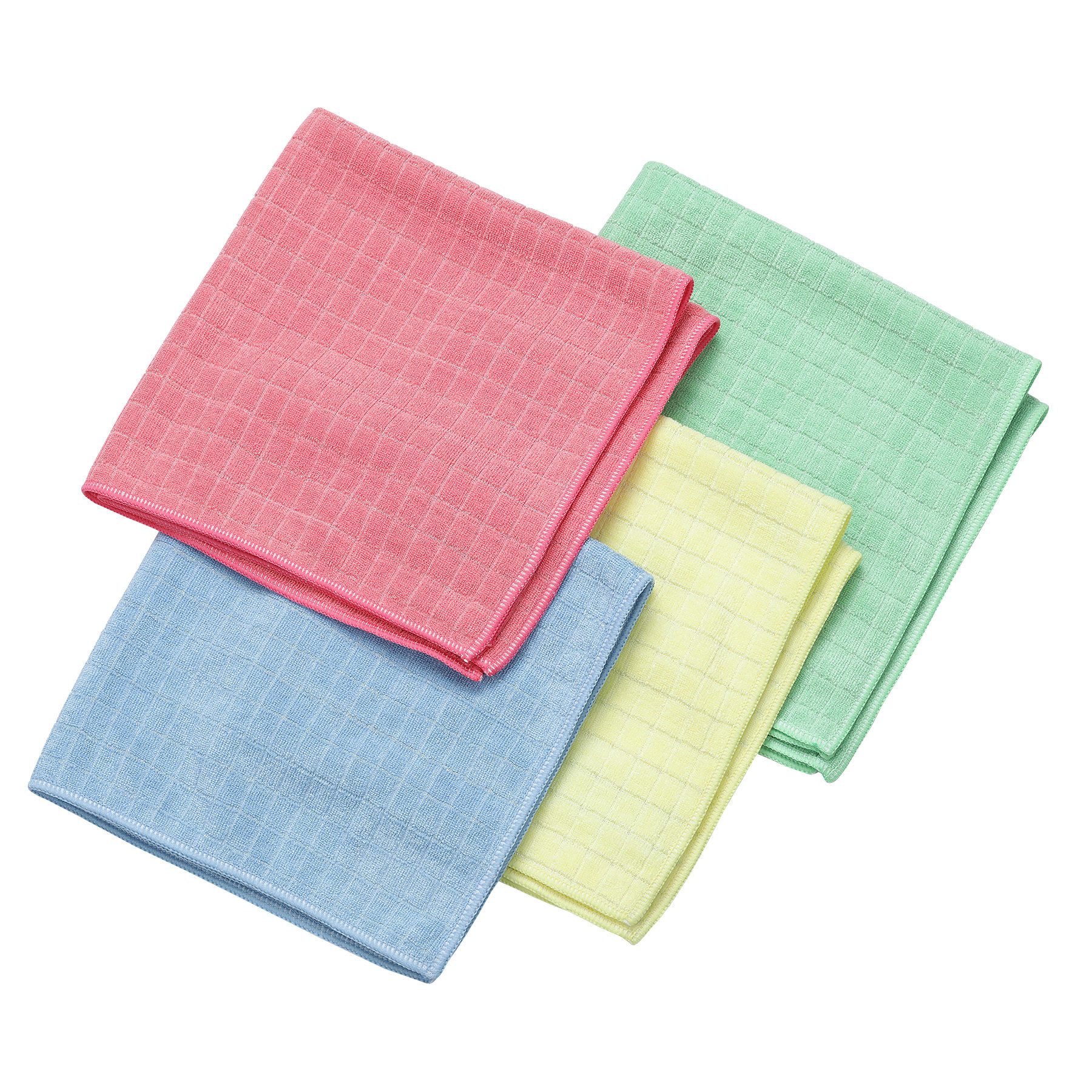 HiGloss Полотенца из микрофибры mit Silbertechnologie - Mikrofasertuch (Material: 77 % Polyester, 21 % Polyamid, 2 % Silbergarn, 4, 4-tlg., 4er Set, 40x40 cm, Streifenfreie & Antibakteriell Reinigung, Extrem Saugfähig)