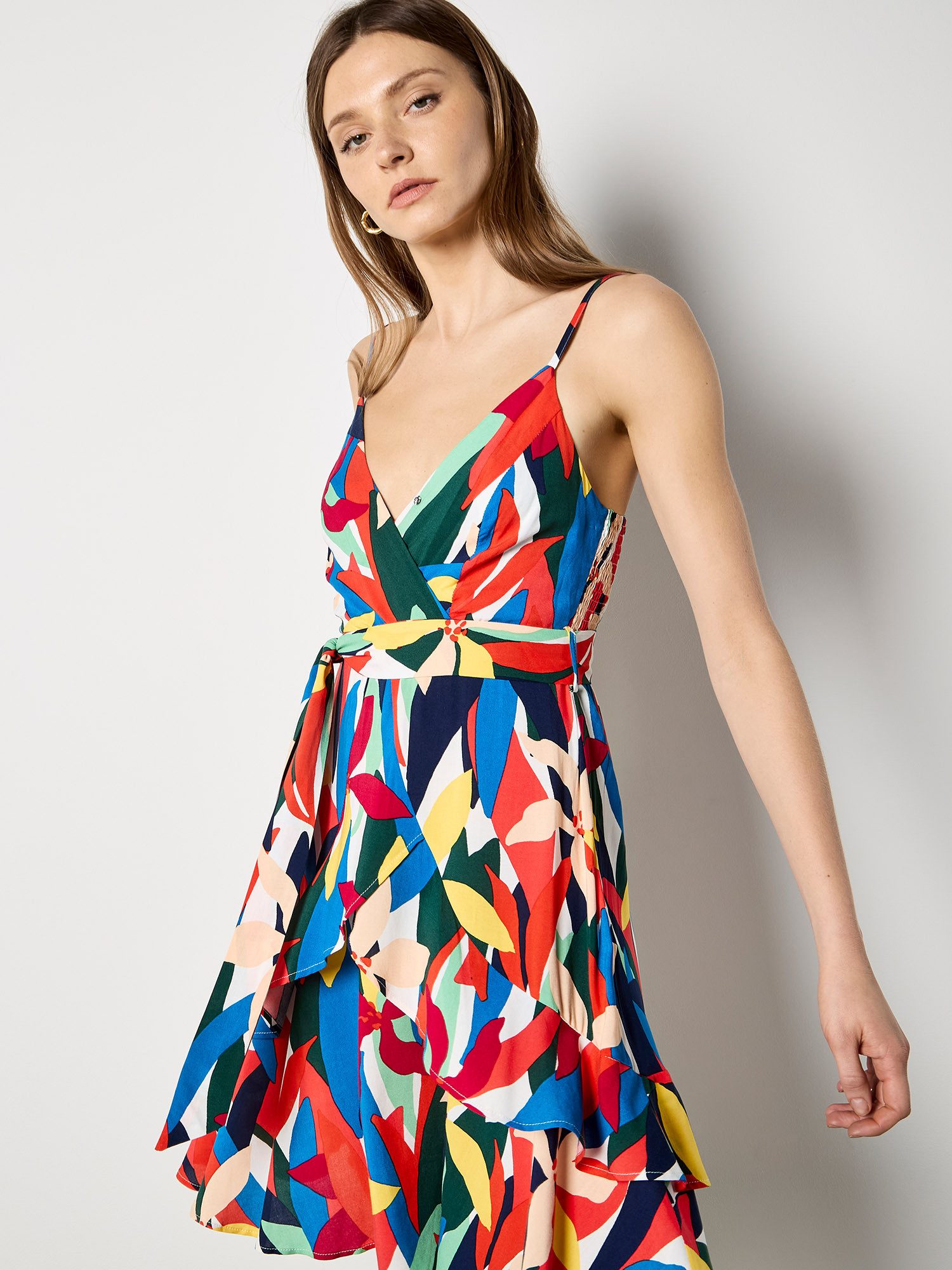 Apricot Druckkleid Bedruckt