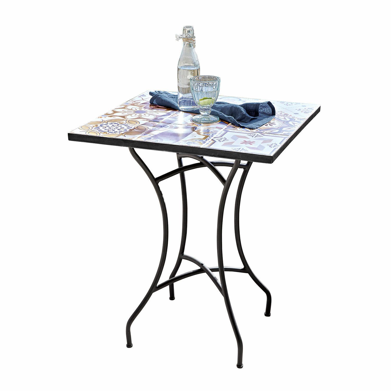 Mirabeau Gartentisch Tisch Céligny schwarz/beige/blau