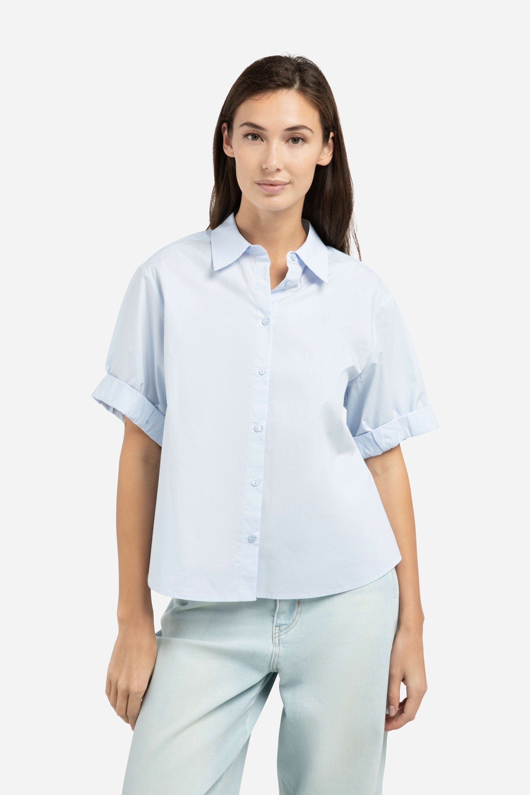 YAYA Kurzarmbluse Bluse mit Umschlägen