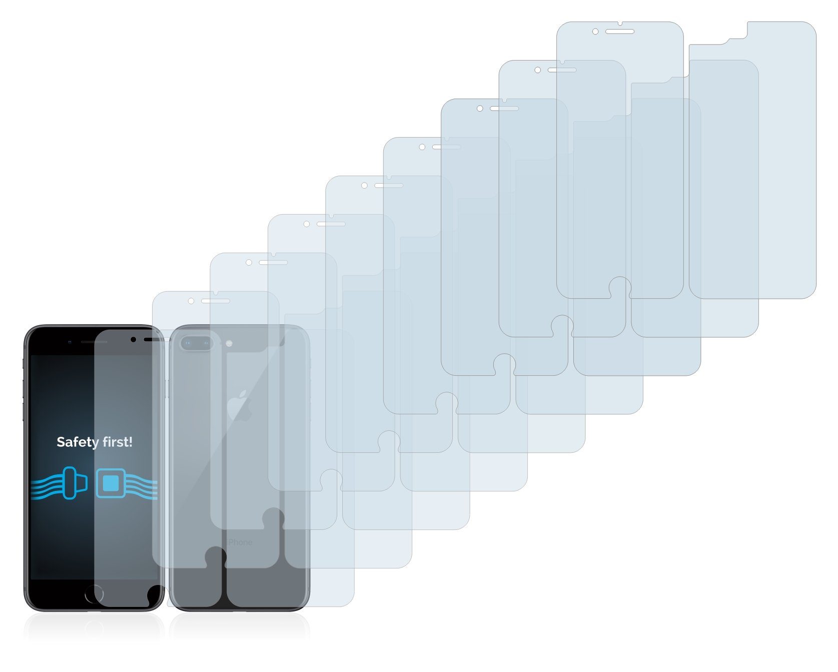 Savvies Schutzfolie »für Apple iPhone 8 Plus (Vorder   Rückseite)«, (18 Stück), Folie ...