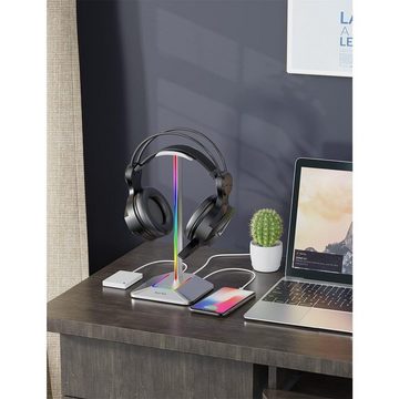 Gontence RGB-Kopfhörerständer mit USB-Typ-C-Ladegerät und Datenübertragung Kopfhörerständer, (Kopfhörerständer)