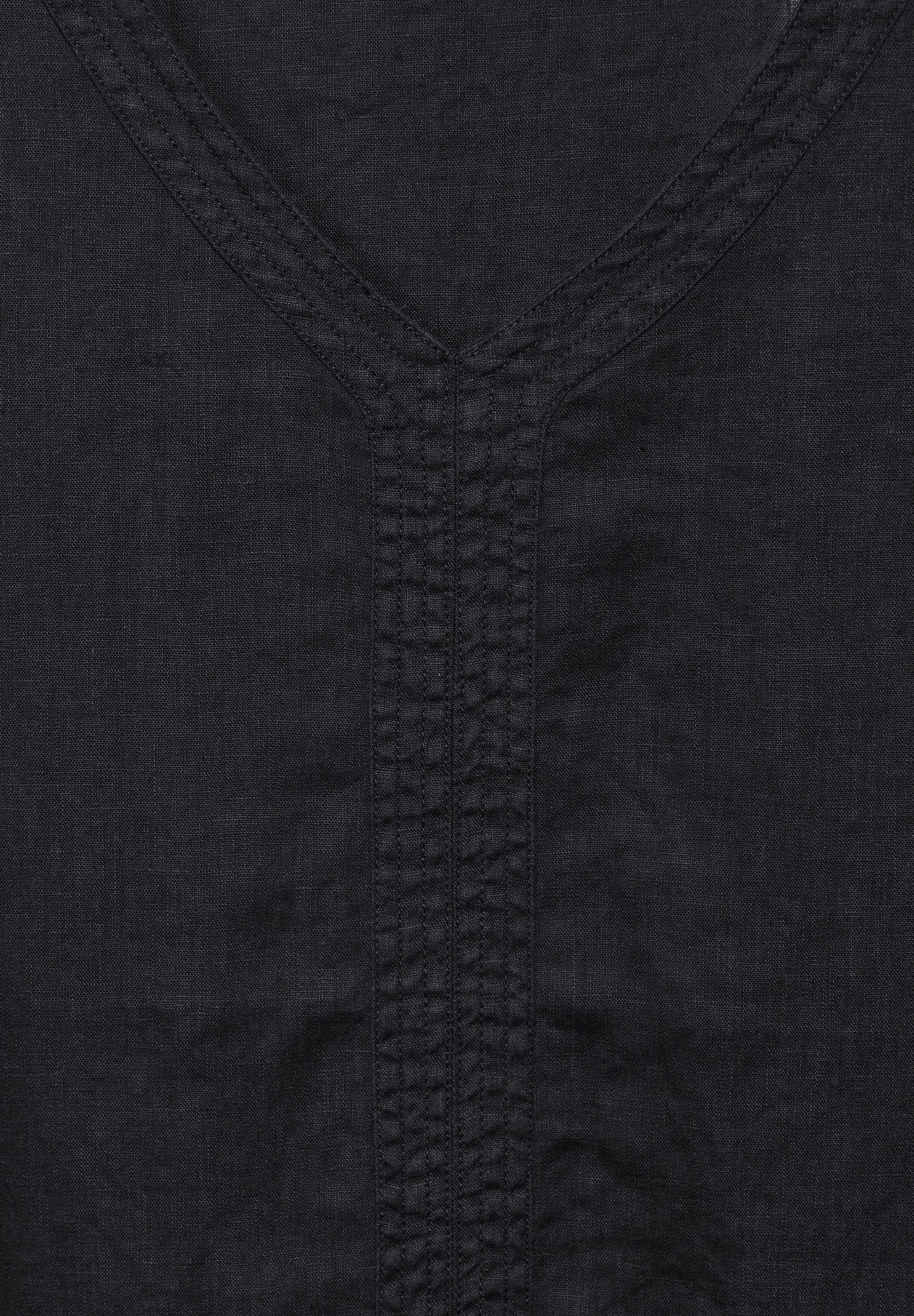 CECIL Cocktailkleid LINEN_Solid V-Neck Dress Black