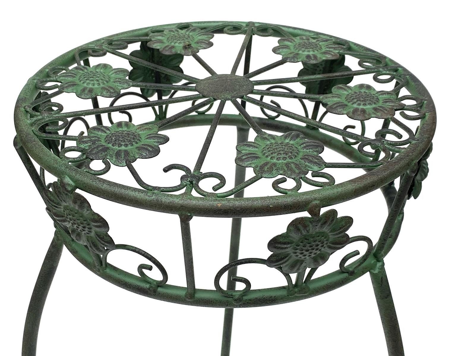 DanDiBo Blumenhocker Metall Grün 50 - 75 cm Blumenständer Blumensäule Antik