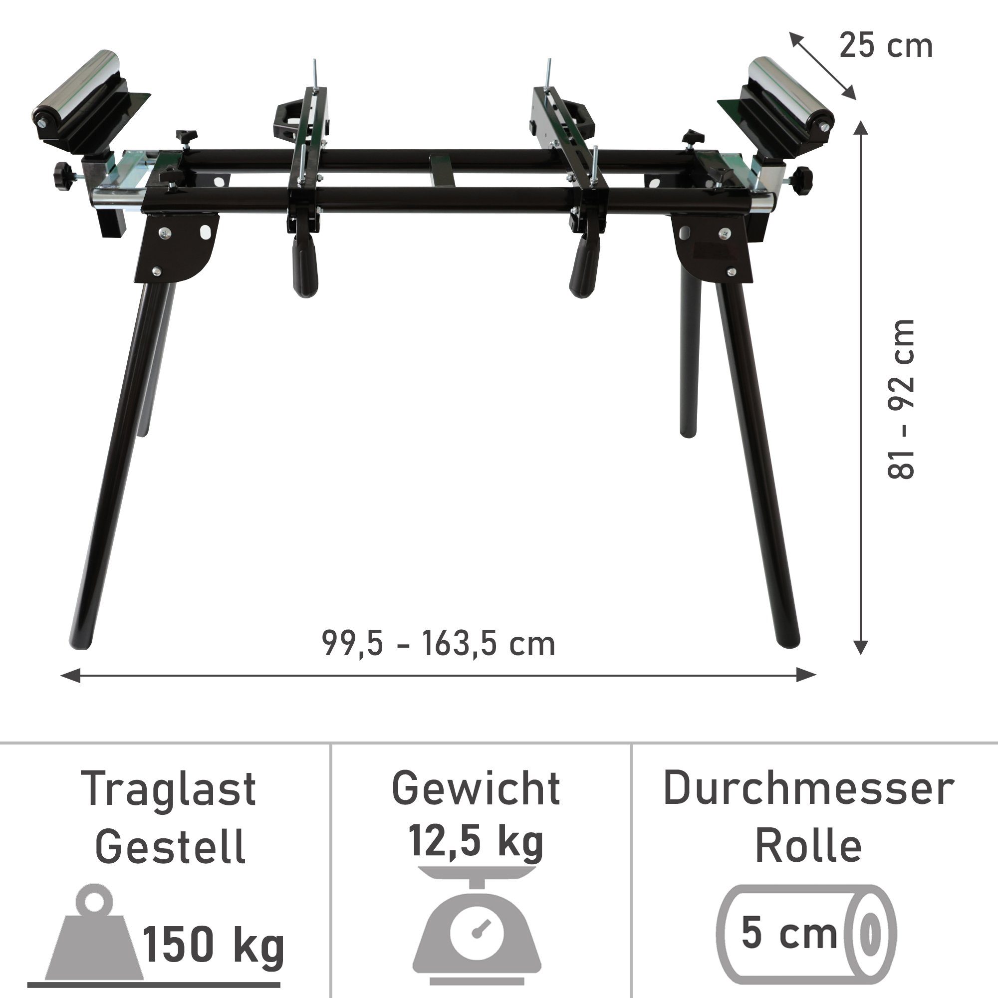 Lemodo Kappsägen-Untergestell Maschinenuntergestell, mobiler Maschinentisch, (Stück, 1), Maschinenuntergestell ausziehbar