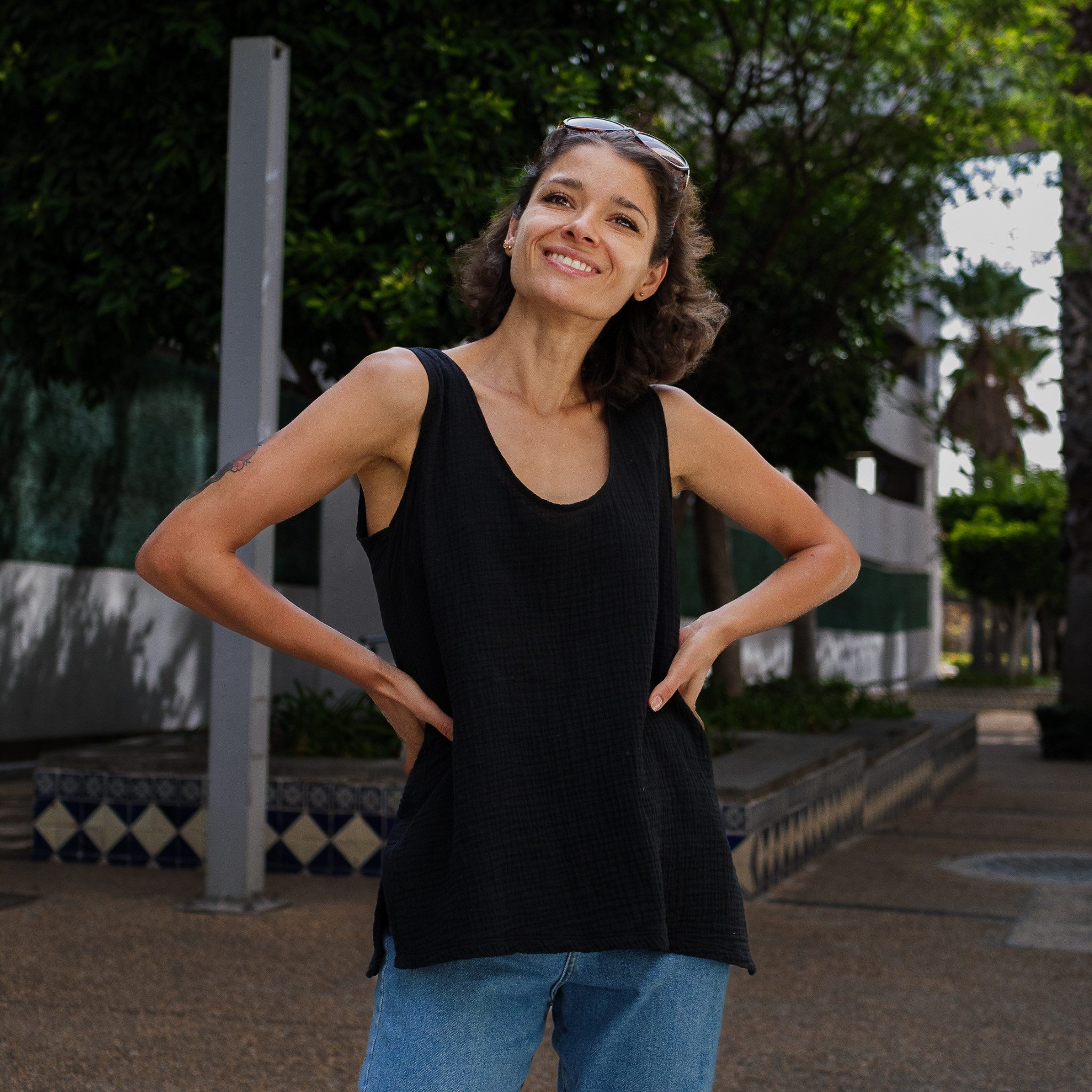 hutch&putch Unterhemd Musselin Basic Top "Mona" • mit Baumwoll-Slip (Set, 2-St) aus 100% Naturfaser, auch als angenehmes Loungewer-Set oder Pyjama-Set