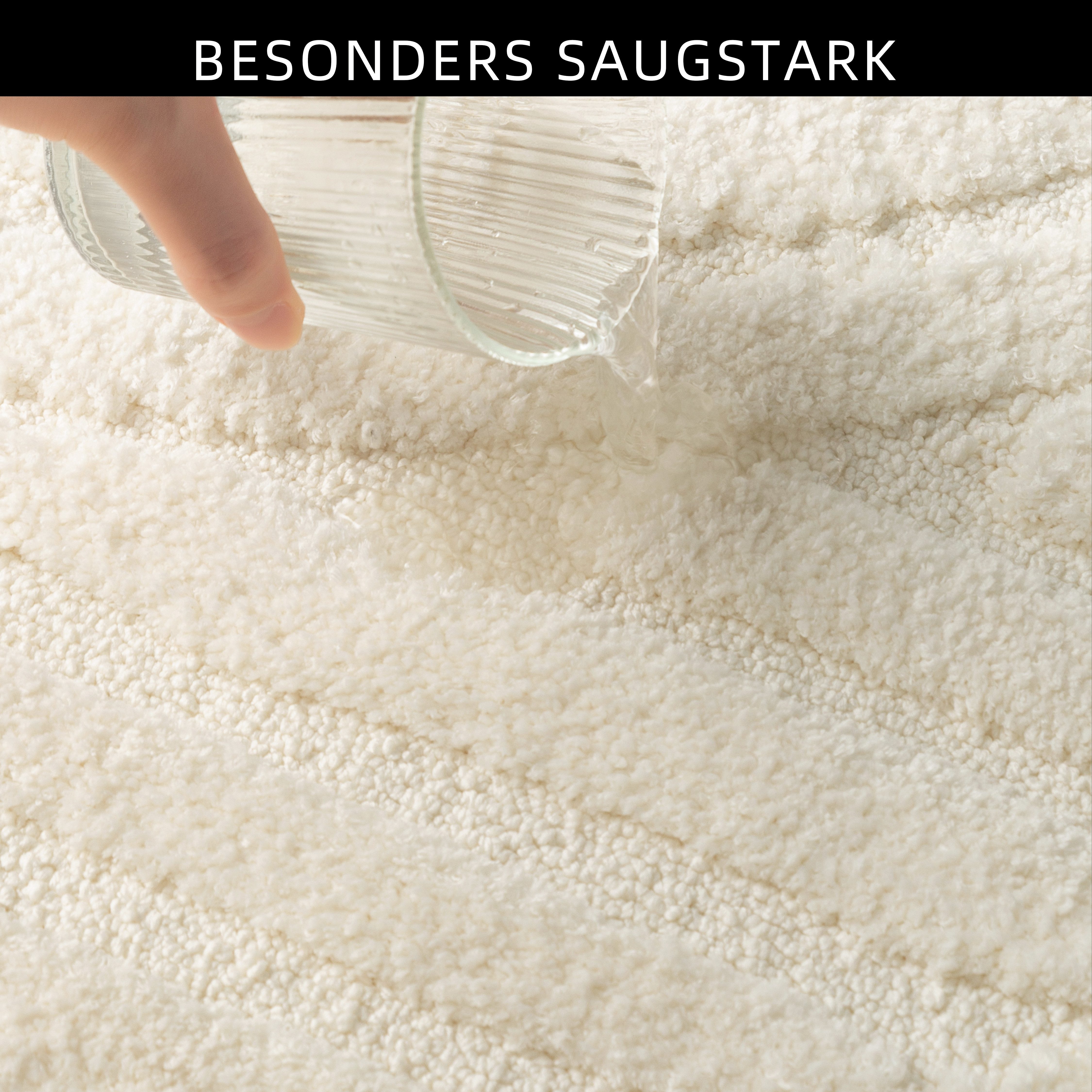 OTTO home Badematte Regona Scandi, Badvorleger, Badezimmer Teppich, Duschvorleger, Höhe 10 mm, rutschhemmend beschichtet, strapazierfähig, Polyester, rechteckig, Badteppich, Uni Farben, Hoch-Tief-Effekt, modernes Muster, Zen