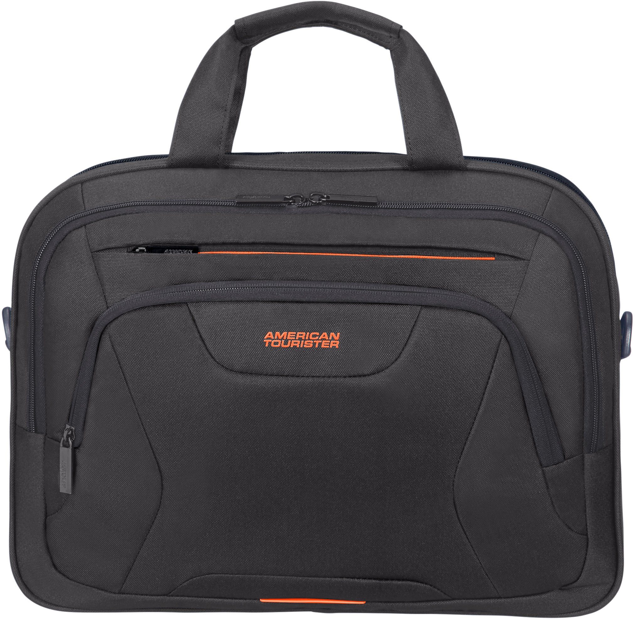 und 15,6-Zoll American Tourister® 10,5-Zoll Laptopfach black/orange mit Laptoptasche At Tabletfach Work,