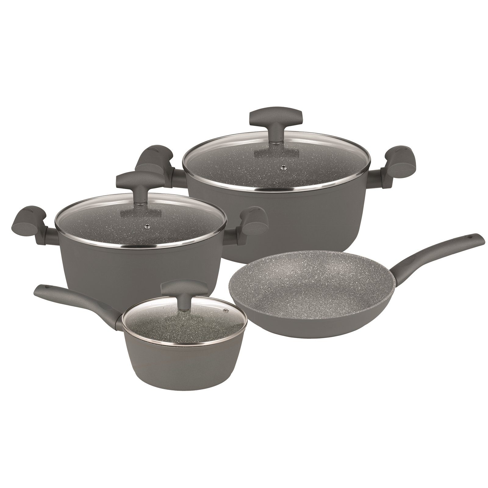 Michelino Topf-Set Kochtopfset 7-teilig Nora, Aluminium (7-tlg) Grau