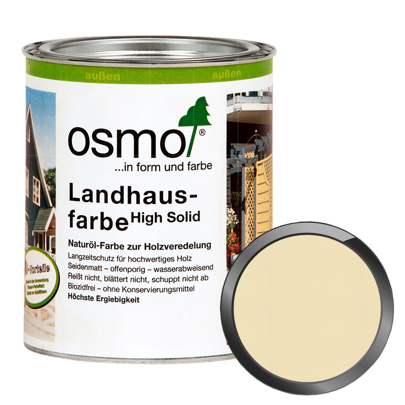 osmo Wetterschutzfarbe Landhausfarbe High Solid 2,5 LTR