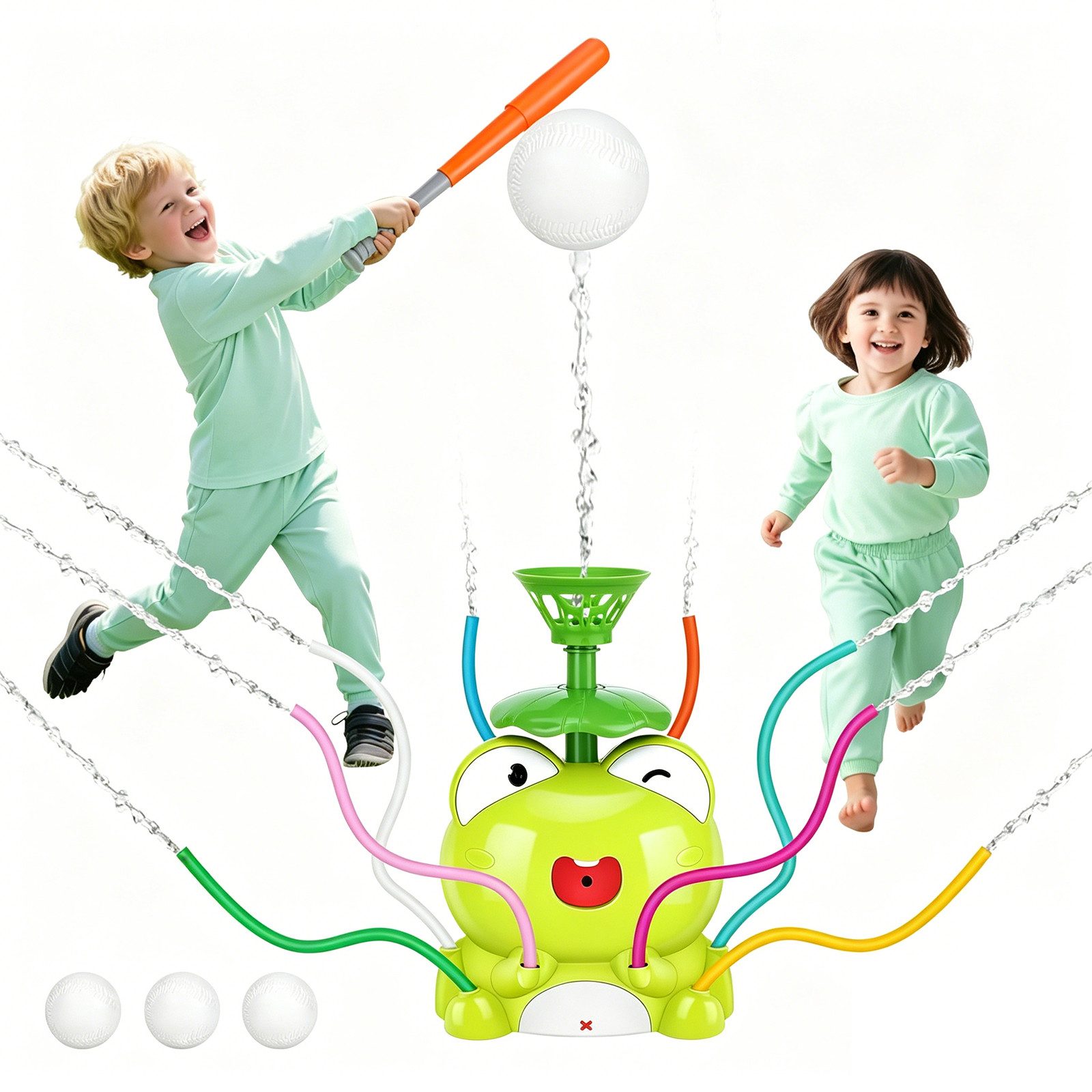 ibettertec Wasserspielzeug Wasserspielzeug Outdoor Spielzeug, Sprinkler Spiele für Kinder, Sicher&Langlebig, Sommer Wasserspaß für Jungen/Mädchen
