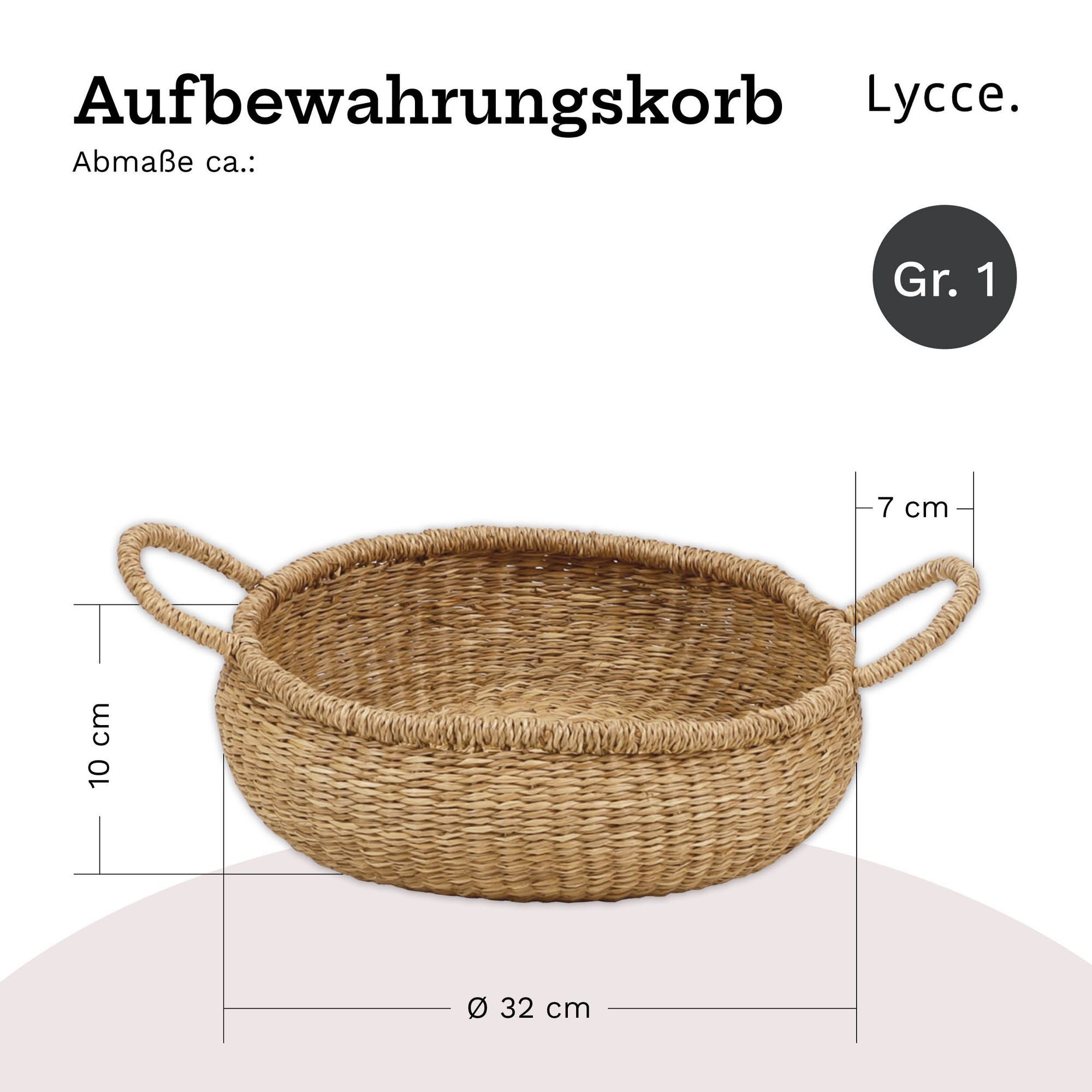 Lycce Wäschebox Aufbewahrungskorb Gr.1 Natur, Korb geflochten aus Seegras