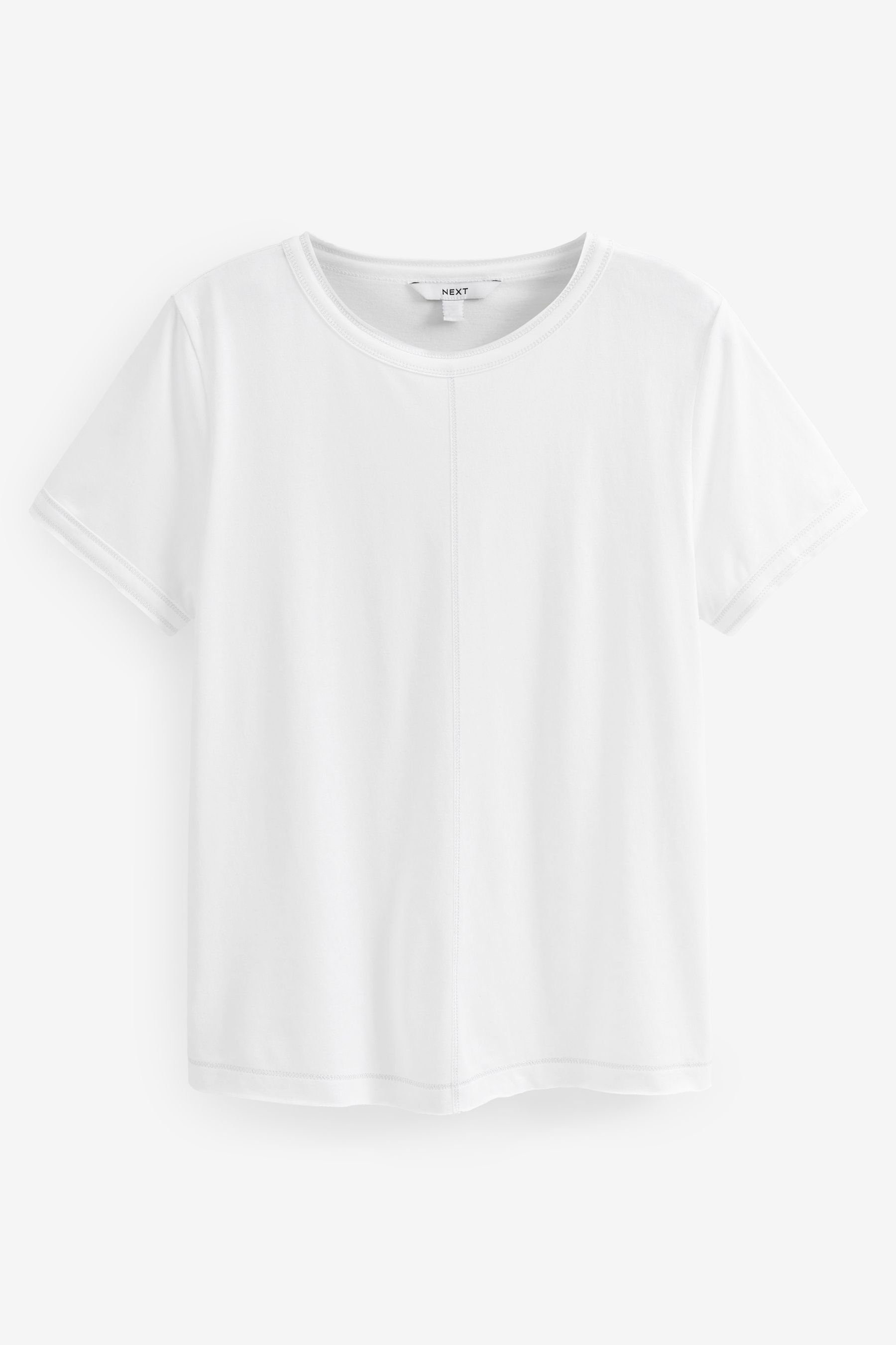 Next T-Shirt T-Shirt mit Rundhalsausschnitt, unversäumtem Saum (1-tlg) White Sparkle Stitch
