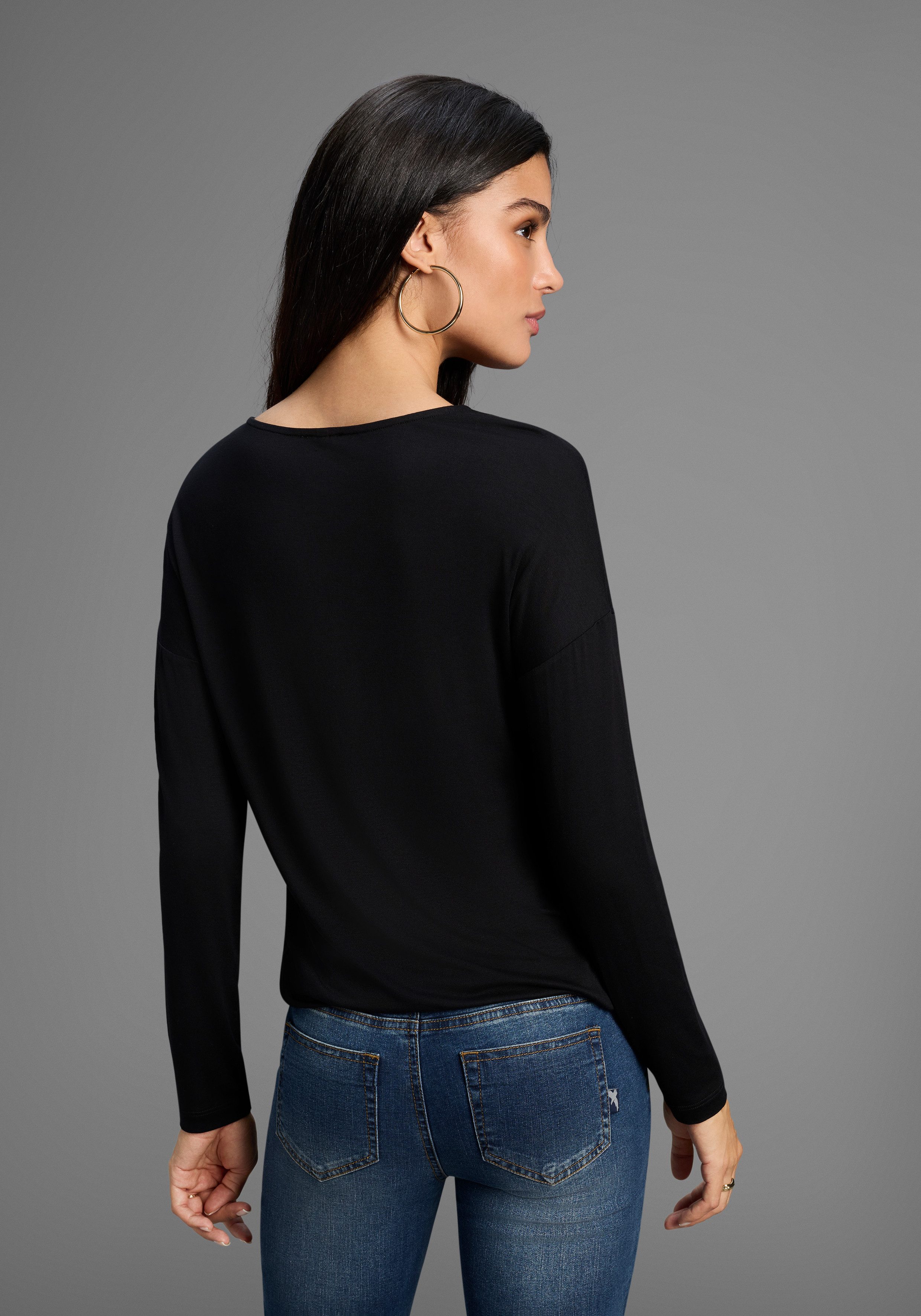 Laura Scott Longsleeve mit grafischem Folien-Druck günstig online kaufen