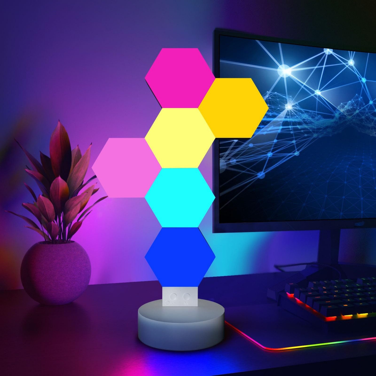 Bundviel LED Lampion LED Dekolicht Hexagon LED Panel, Sechseck Light