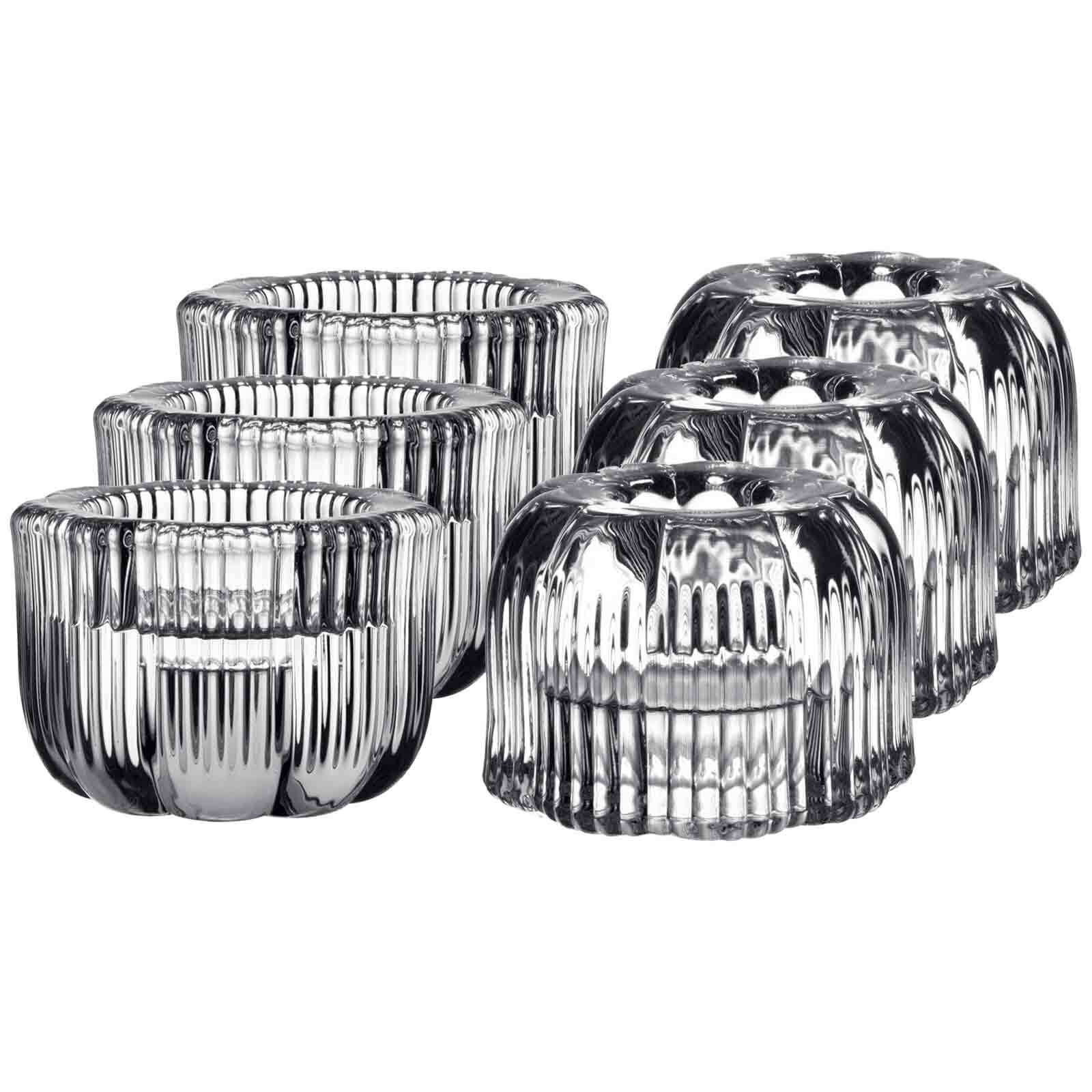Villeroy & Boch Teelichthalter Fleur 2in1-Kerzenständer ø 6,3 cm 6er Set (6x Kerzenständer, 6 St)