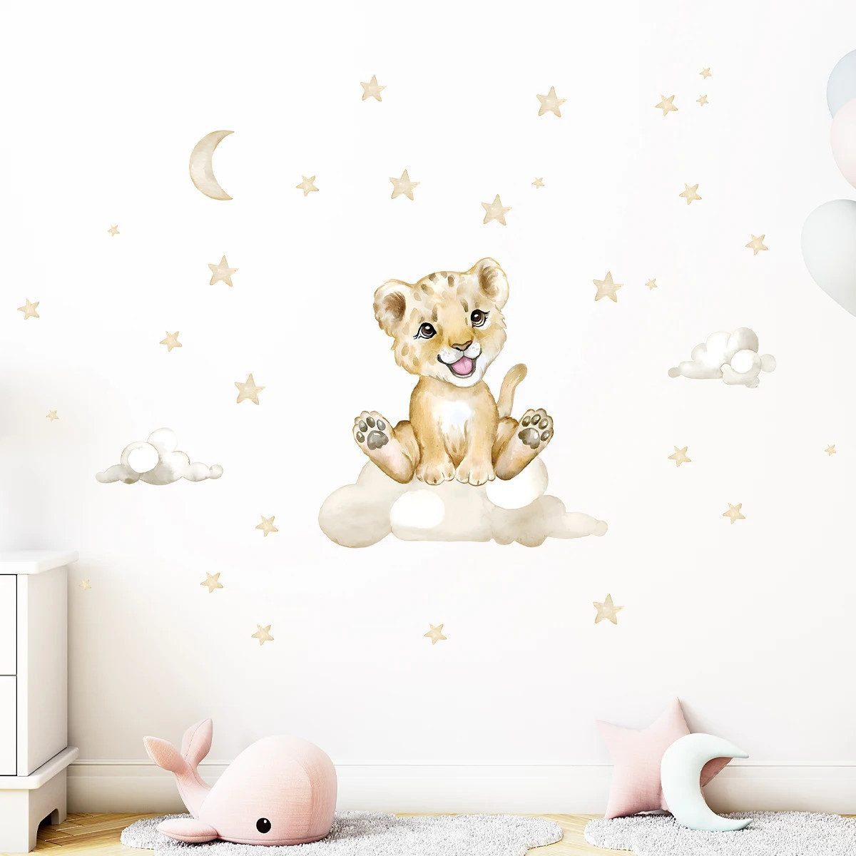 Montegoni Wandtattoo Wandsticker niedlichen Tiger Mond günstig online kaufen