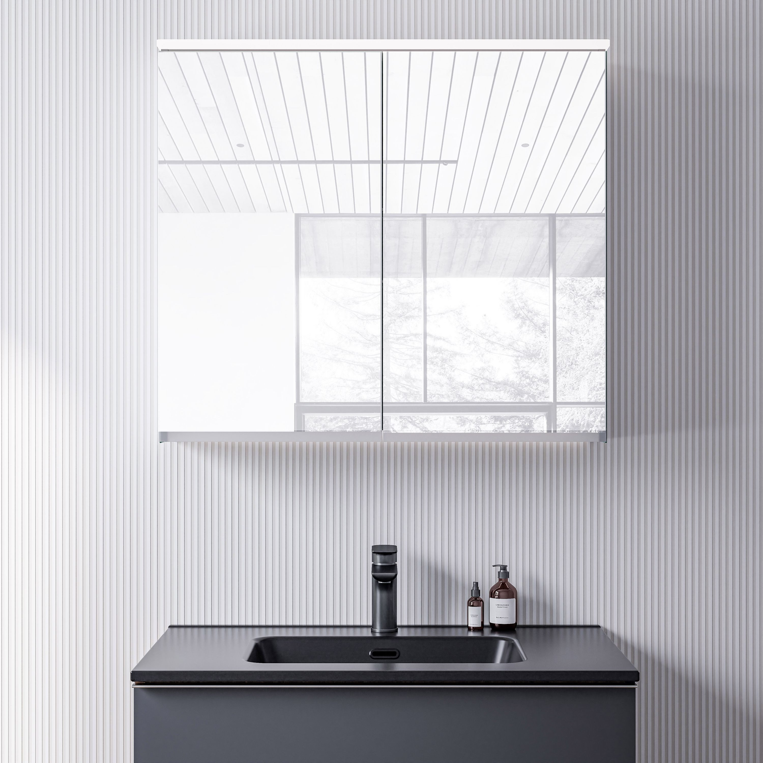 Badezimmerspiegelschrank VARO Verspiegelt 80cm