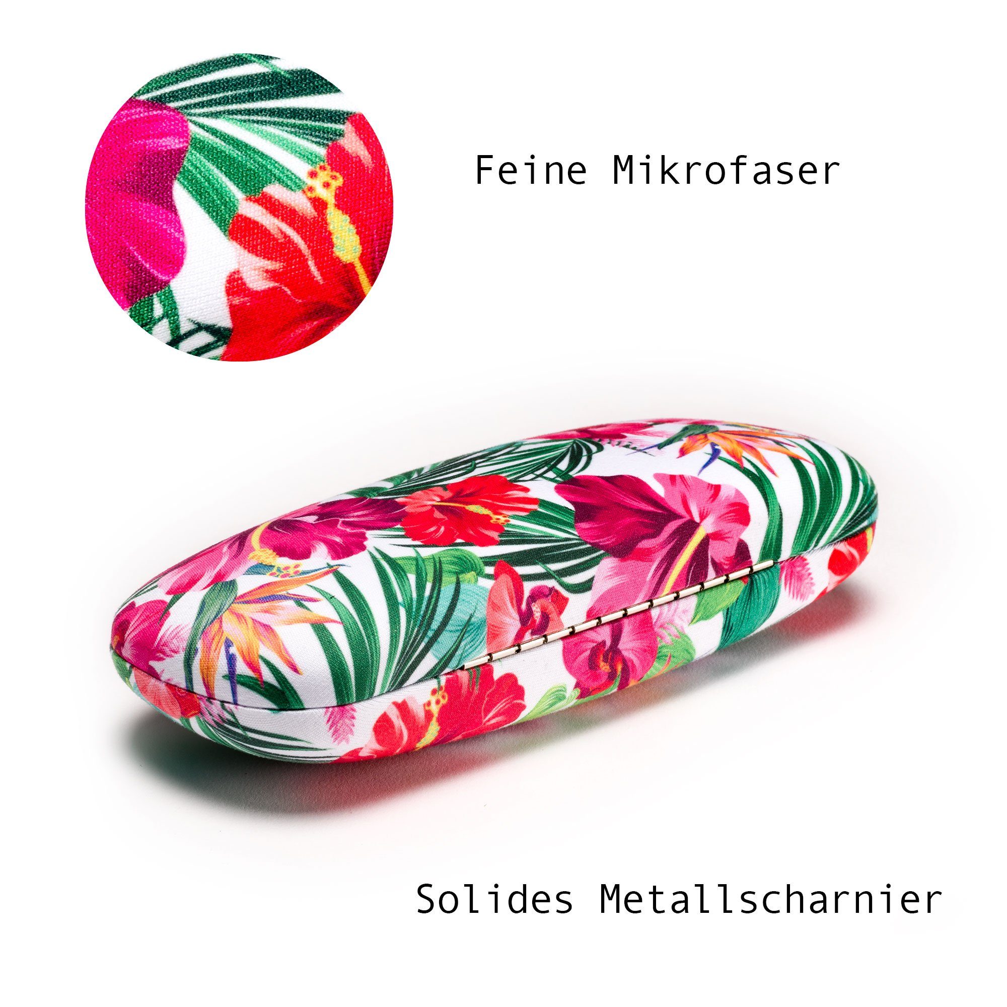 Damen Brillenetuis FEFI Brillenetui FLOWER - Hardcase mit passendem Mikrofasertuch