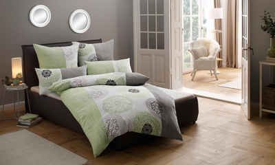 Bettwäsche Cison in Gr. 135x200 oder 155x220 cm, my home, Biber, 2 teilig, florale Bettwäsche aus Baumwolle