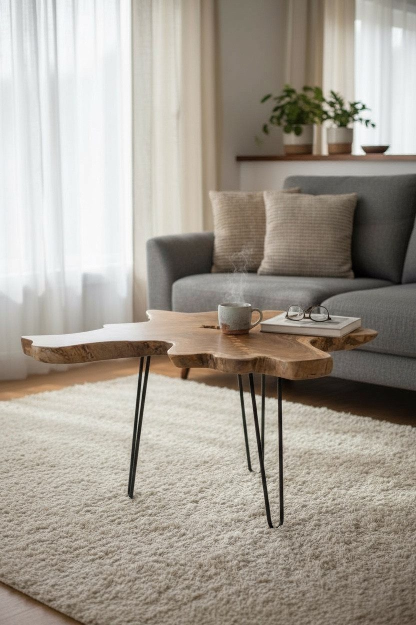 FaHome Beistelltisch Holz Beistelltisch – Handgefertigt - Baumquerschnitt-T günstig online kaufen