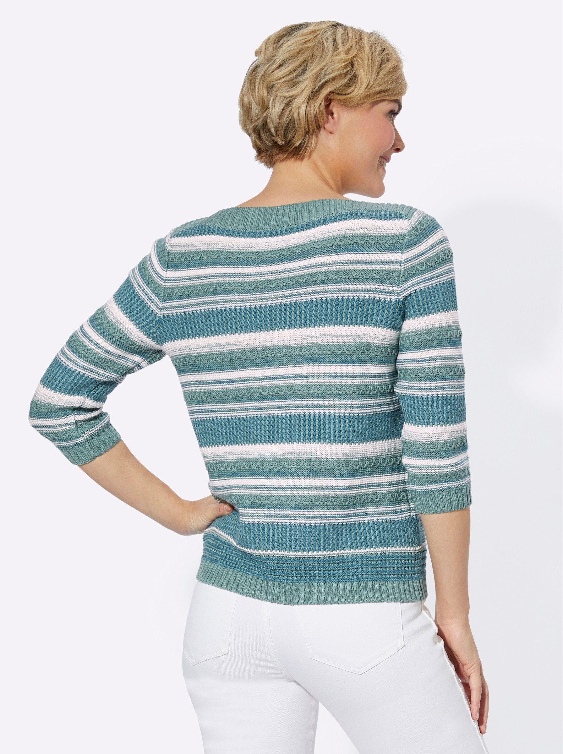 jade-ecru-gestreift WITT WEIDEN Strickpullover