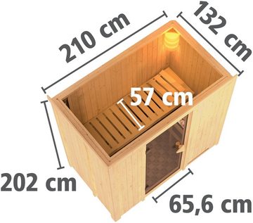 Karibu Sauna Vada, BxTxH: 210 x 132 x 202 cm, 68 mm, (Set) ohne Ofen