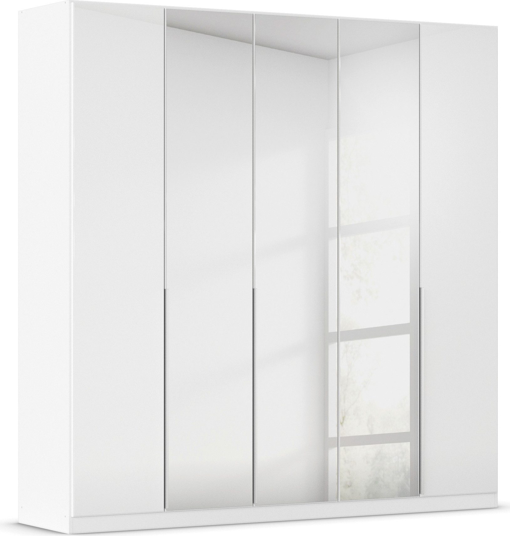 OTTO home Drehtürenschrank Kleiderschrank Schrank Garderobe AGORDO mit Glasfront und Spiegel (in zwei Griff-Farben, Breiten 91-405 cm) durchdachte Innenausstattung, in 8 Breiten und 2 Höhen MADE IN GERMANY