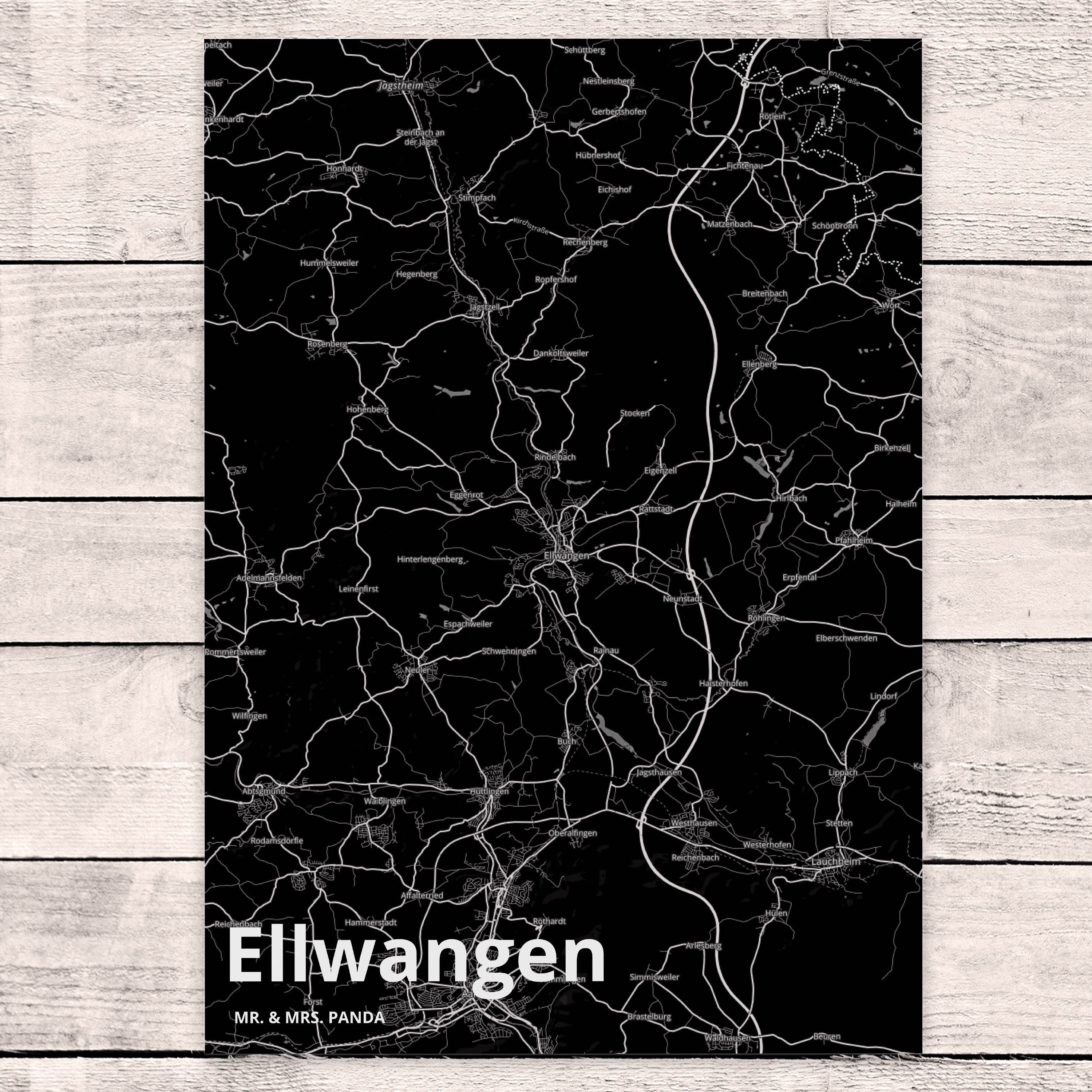 Ellwangen Panda & Mrs. Geschenk, Einladungskarte, - Geburtstagskarte Mr. Ort, Stadt, Postkarte