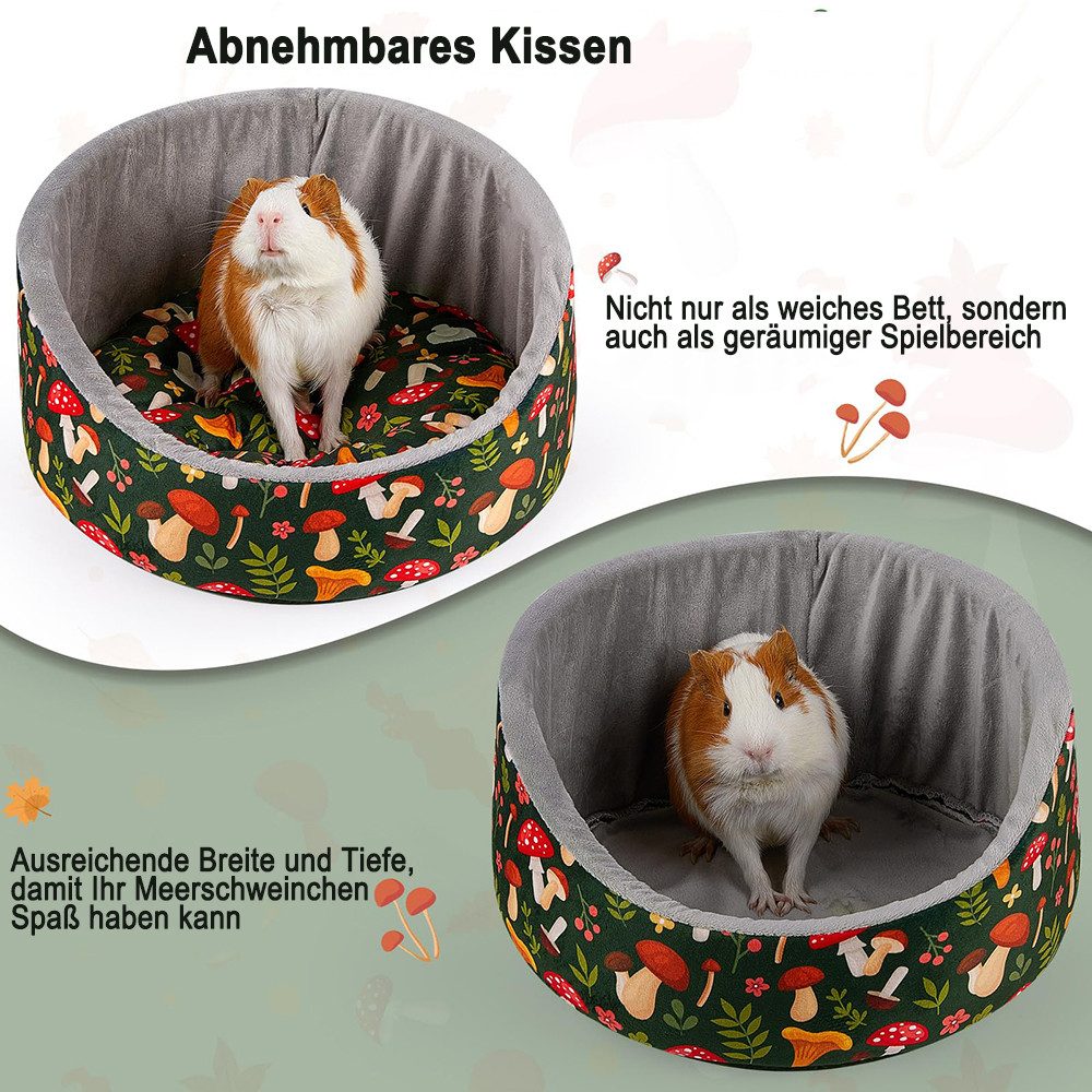 Ledander Tierbett Meerschweinchenbett,weiches Bett mit herausnehmbarer, dicker Matte, maschinenwaschbar, Meerschweinchen Decken,Zubehör für Meerschweinchen